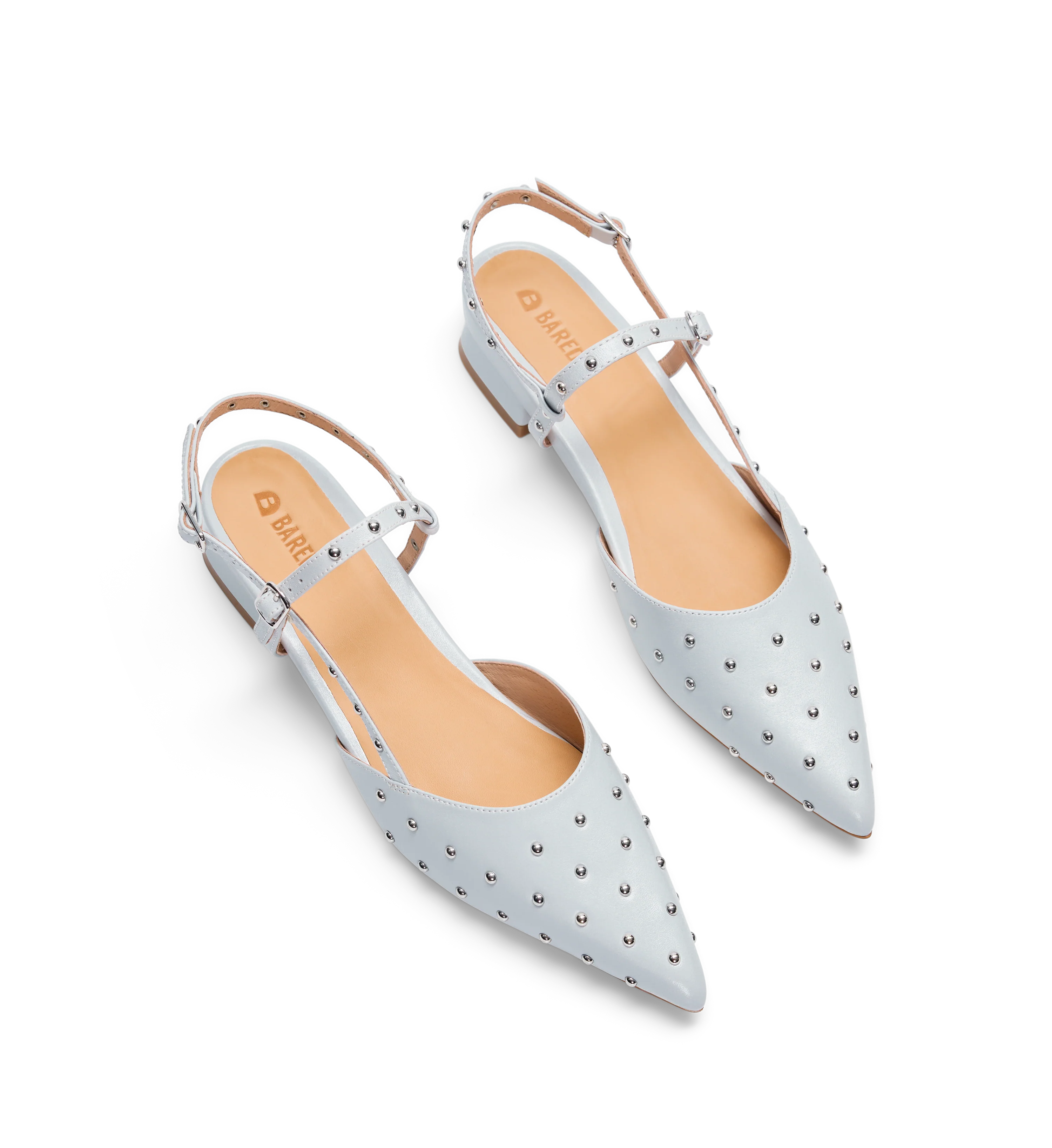 Firecrown 2 Ice Blue Leather & Hardware Flats
