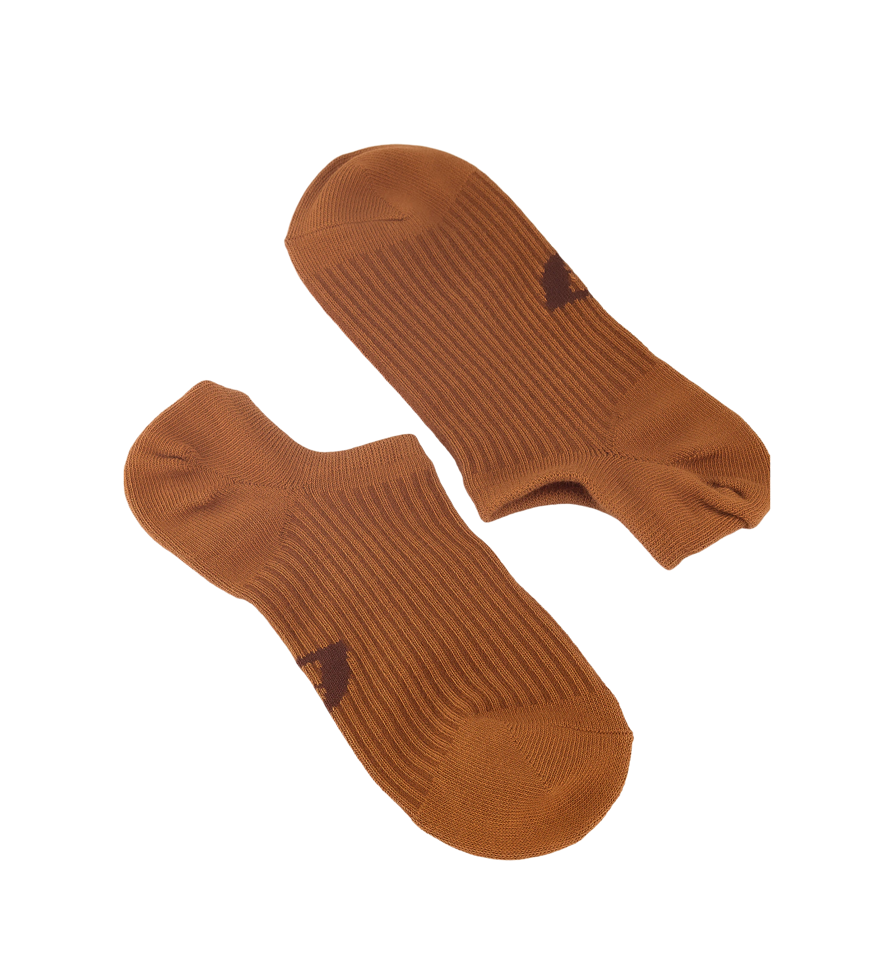 Womens Invisible Socks 3pk Rust Cotton Blend