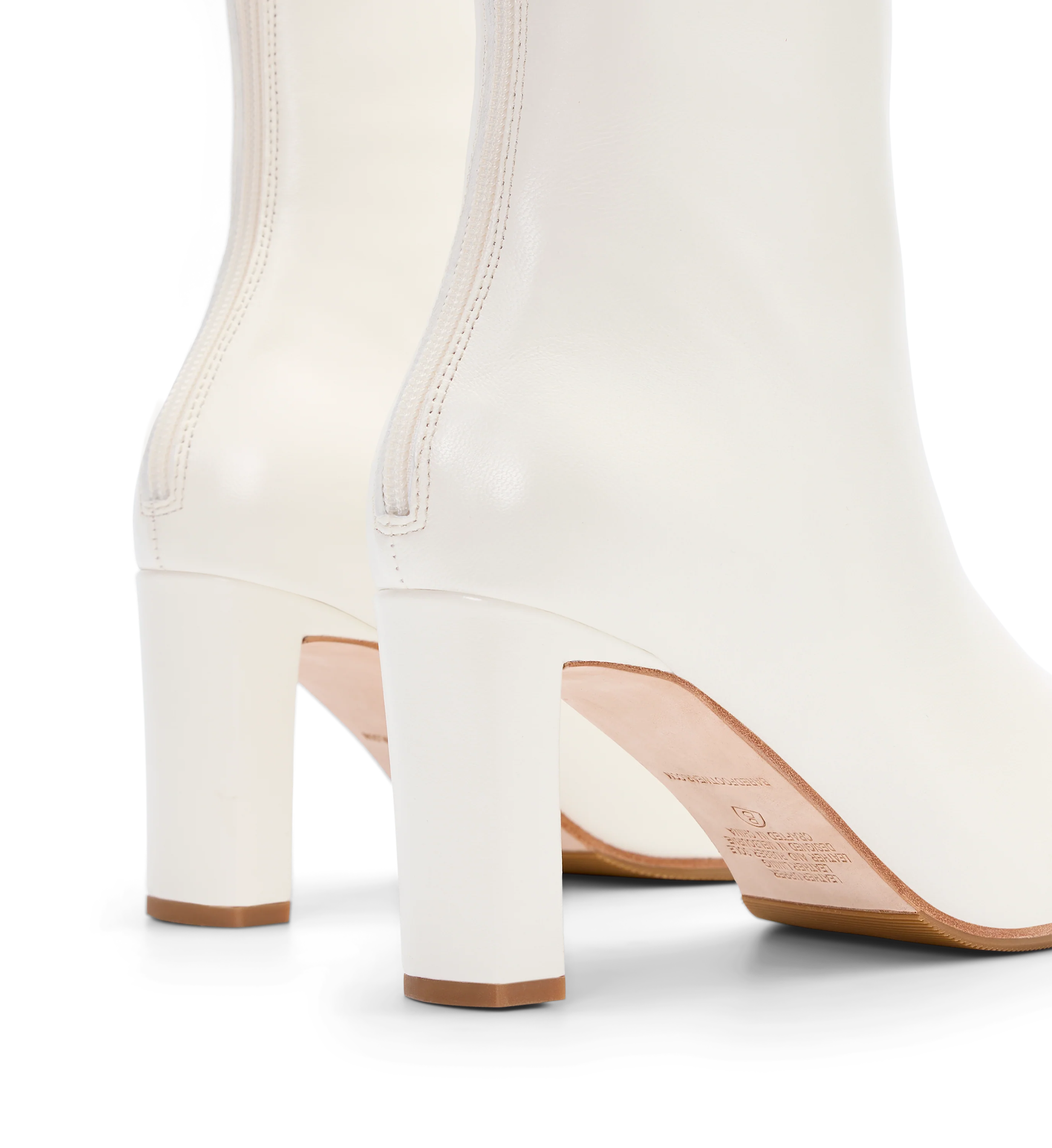 Mino Off White Leather Heeled Boots