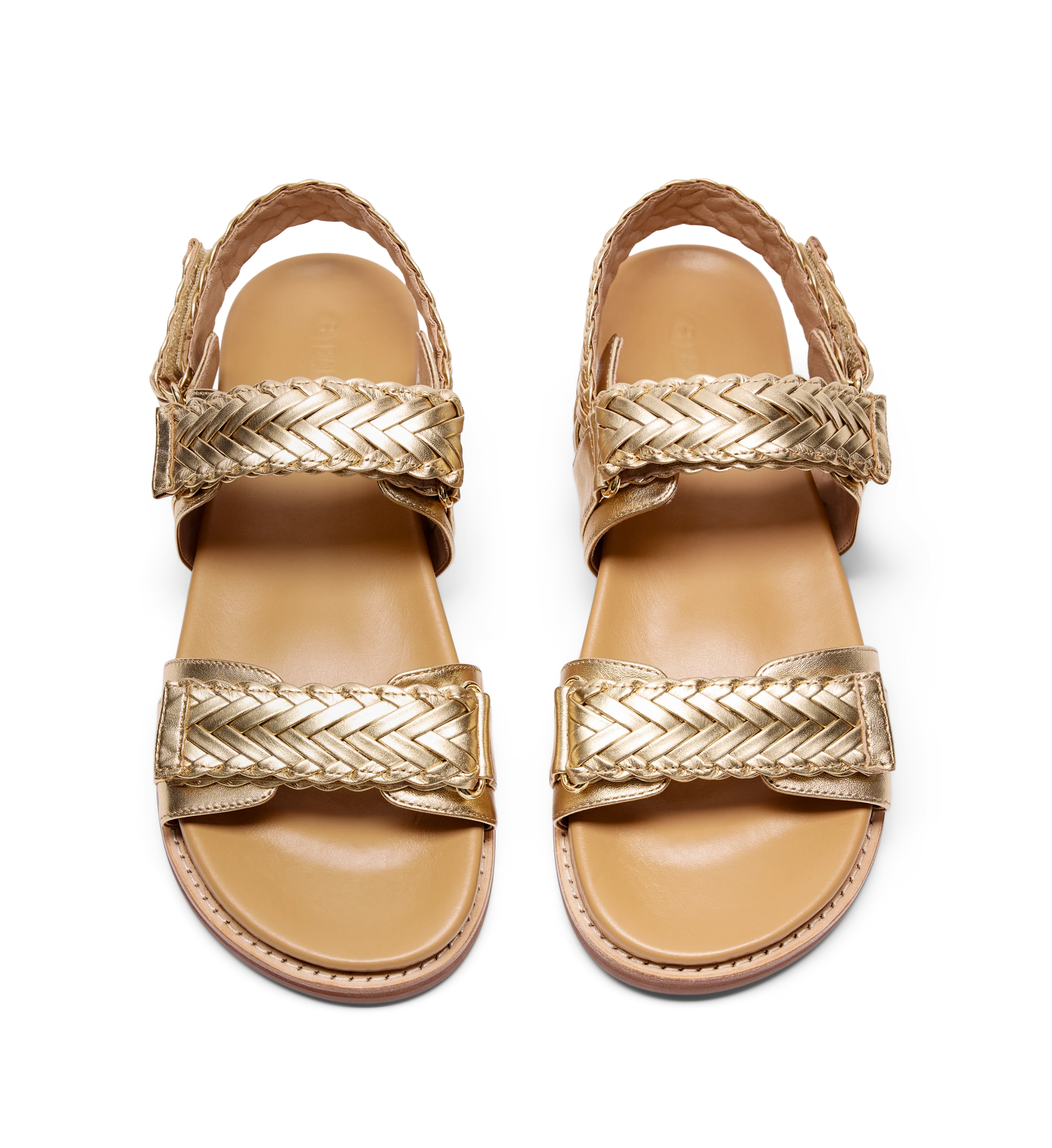 Cygnet Gold Leather Chunky Sandals