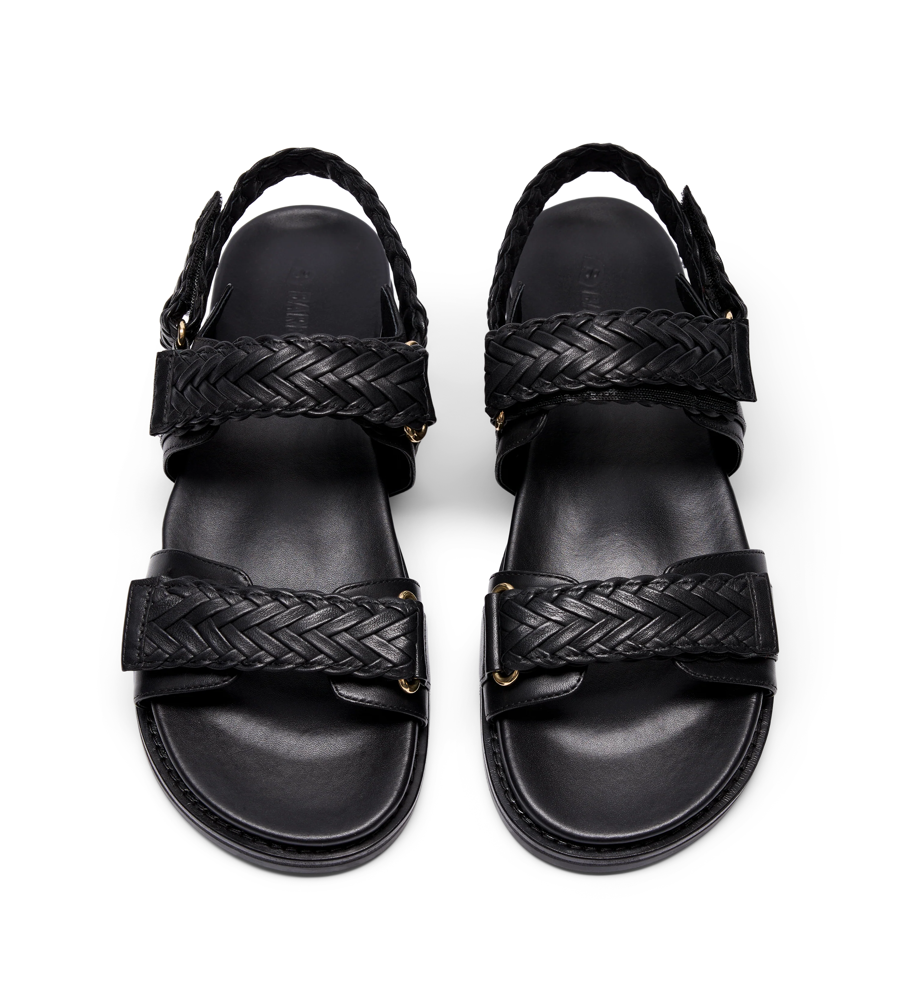 Cygnet Black Leather Chunky Sandals