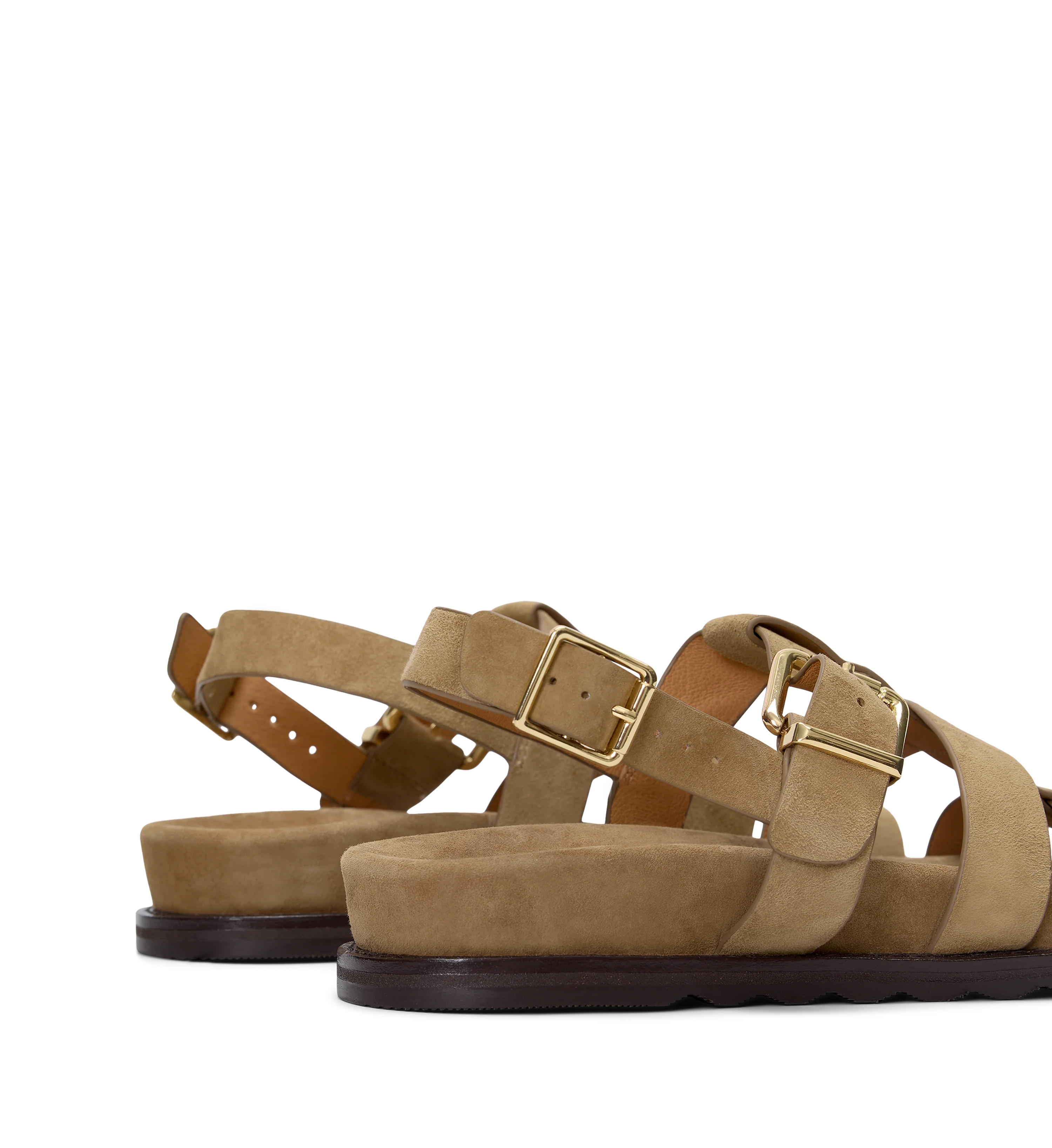 Anser Camel Suede Chunky Sandals