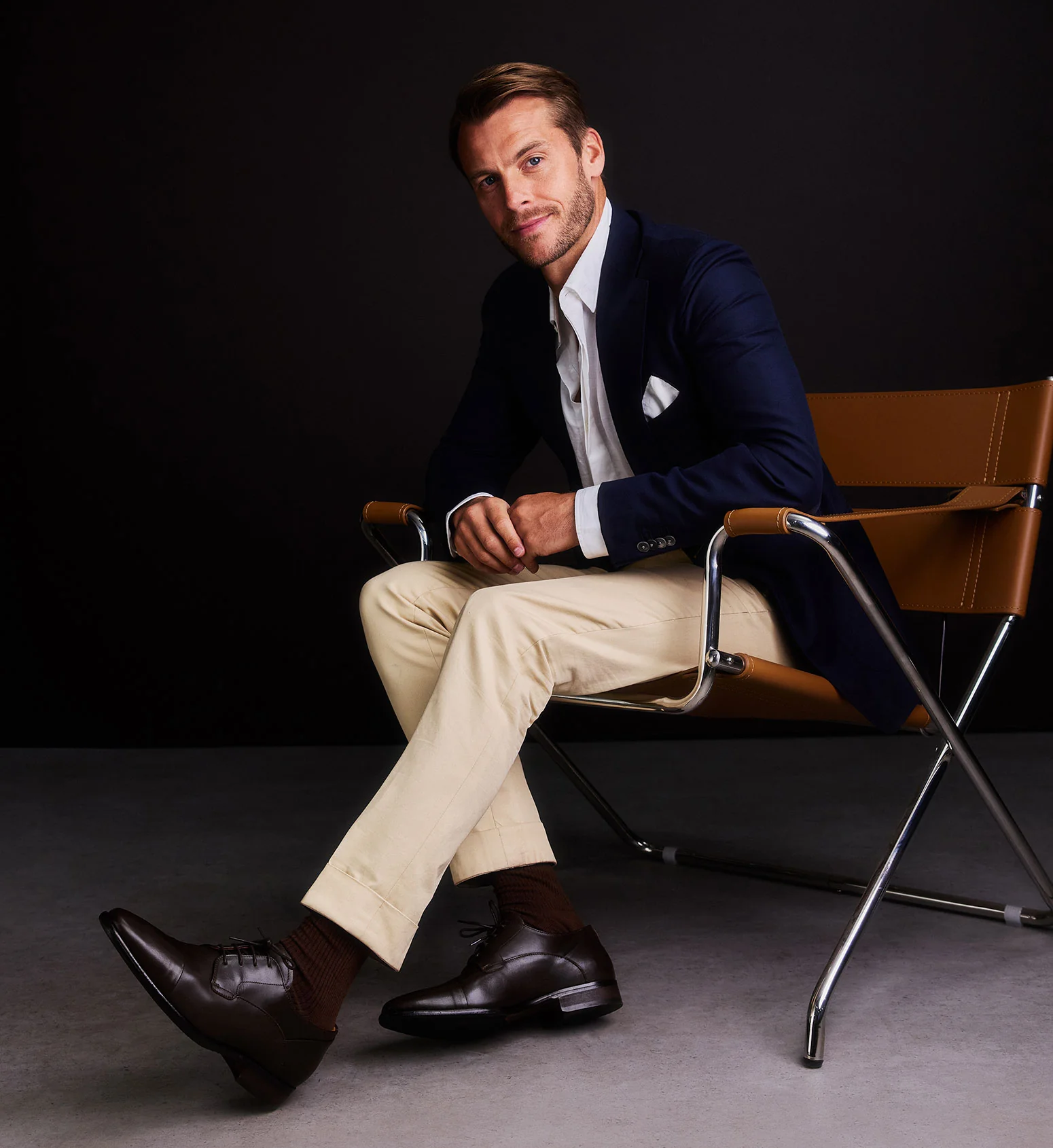 Osmium Brown Leather Lace Up Dress Shoes