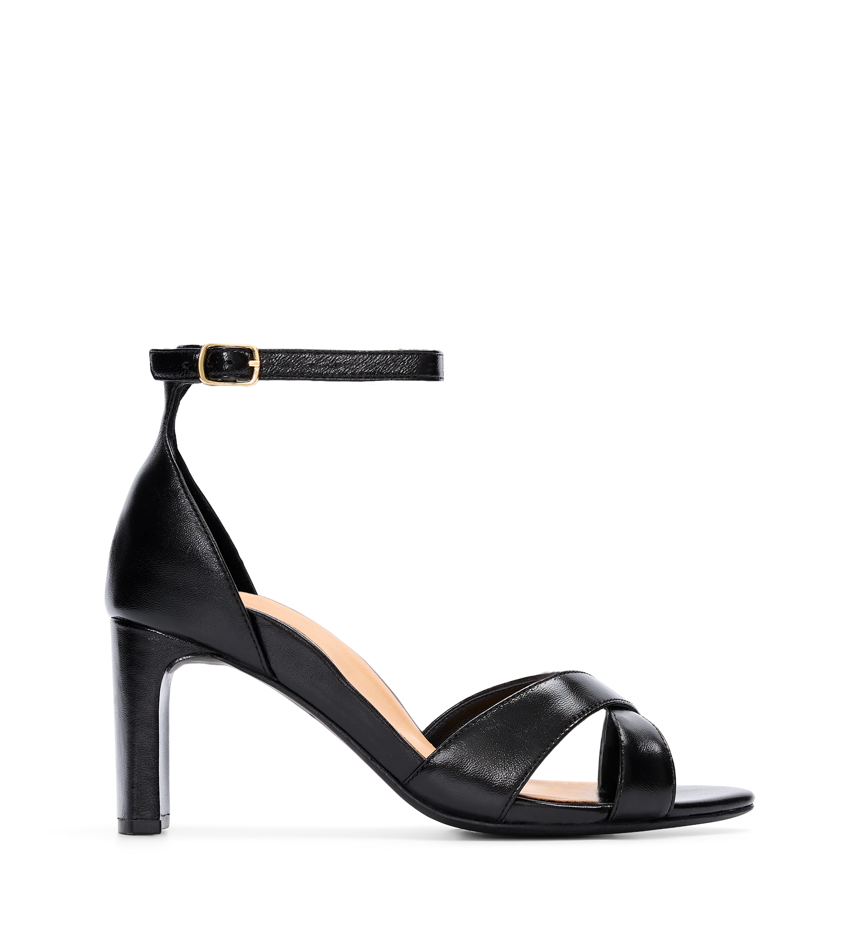 Saltator High Shine Black Leather High Heels