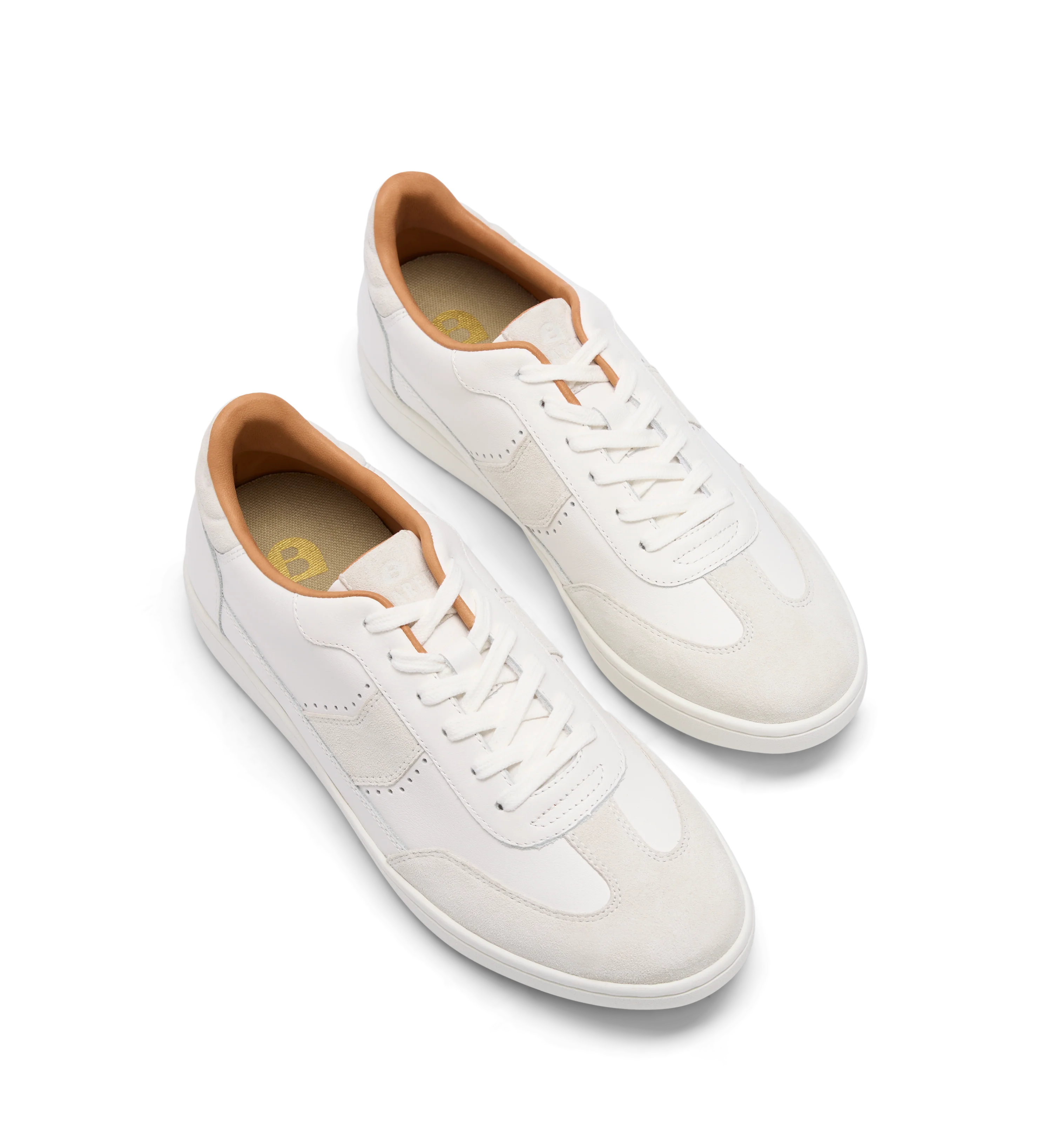 Amakihi White Leather & Suede Mix Sneakers