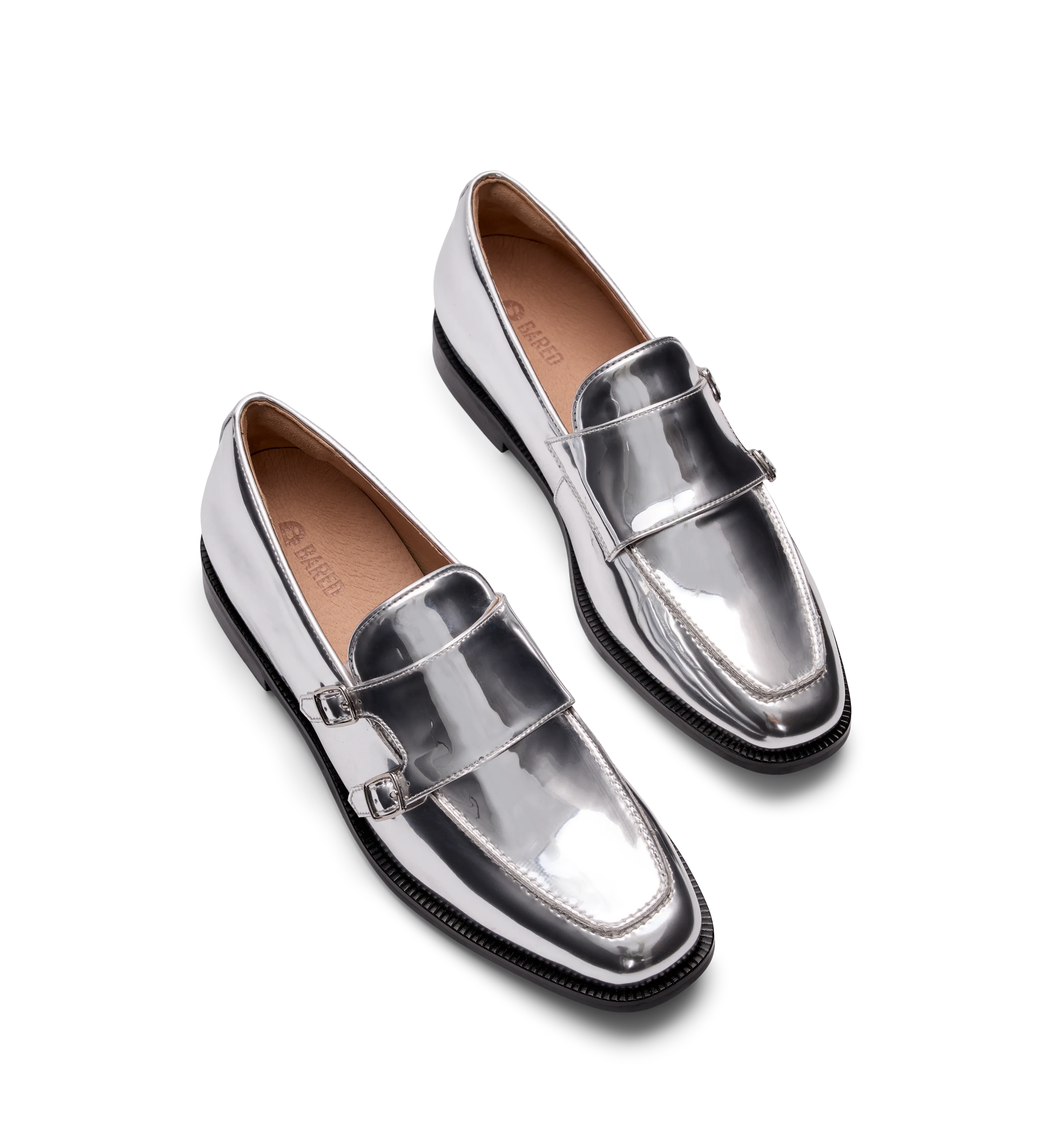 Owl Silver Patent Leather Monks
