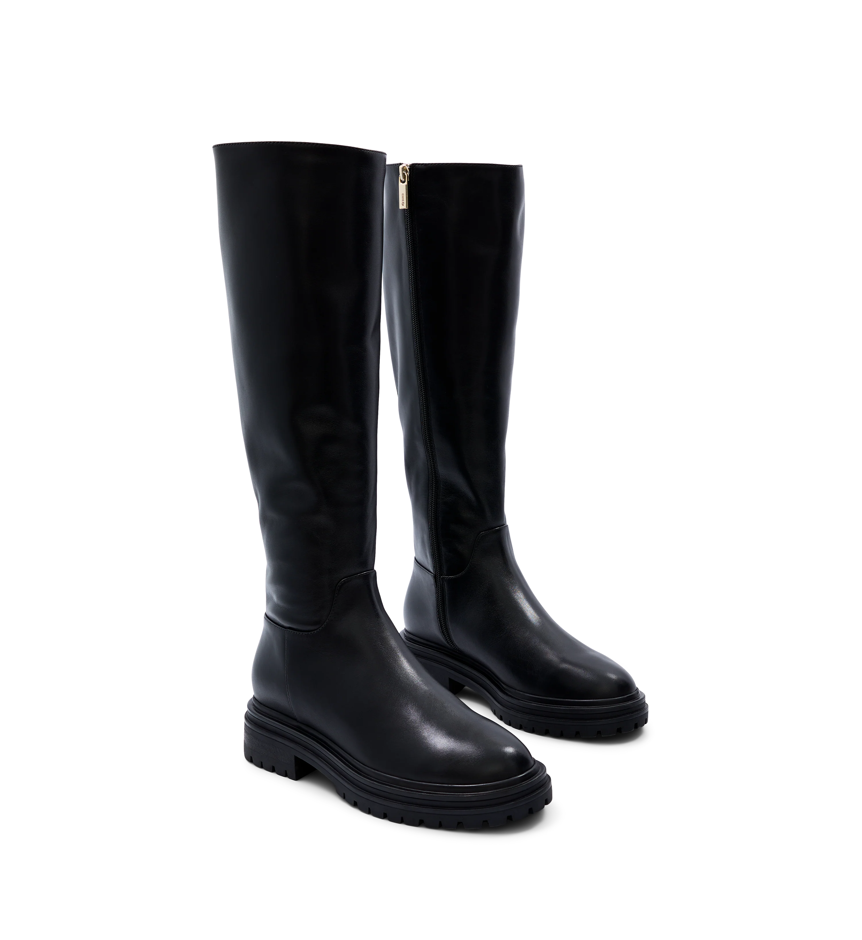 Hillstar Black Leather Knee High Boots