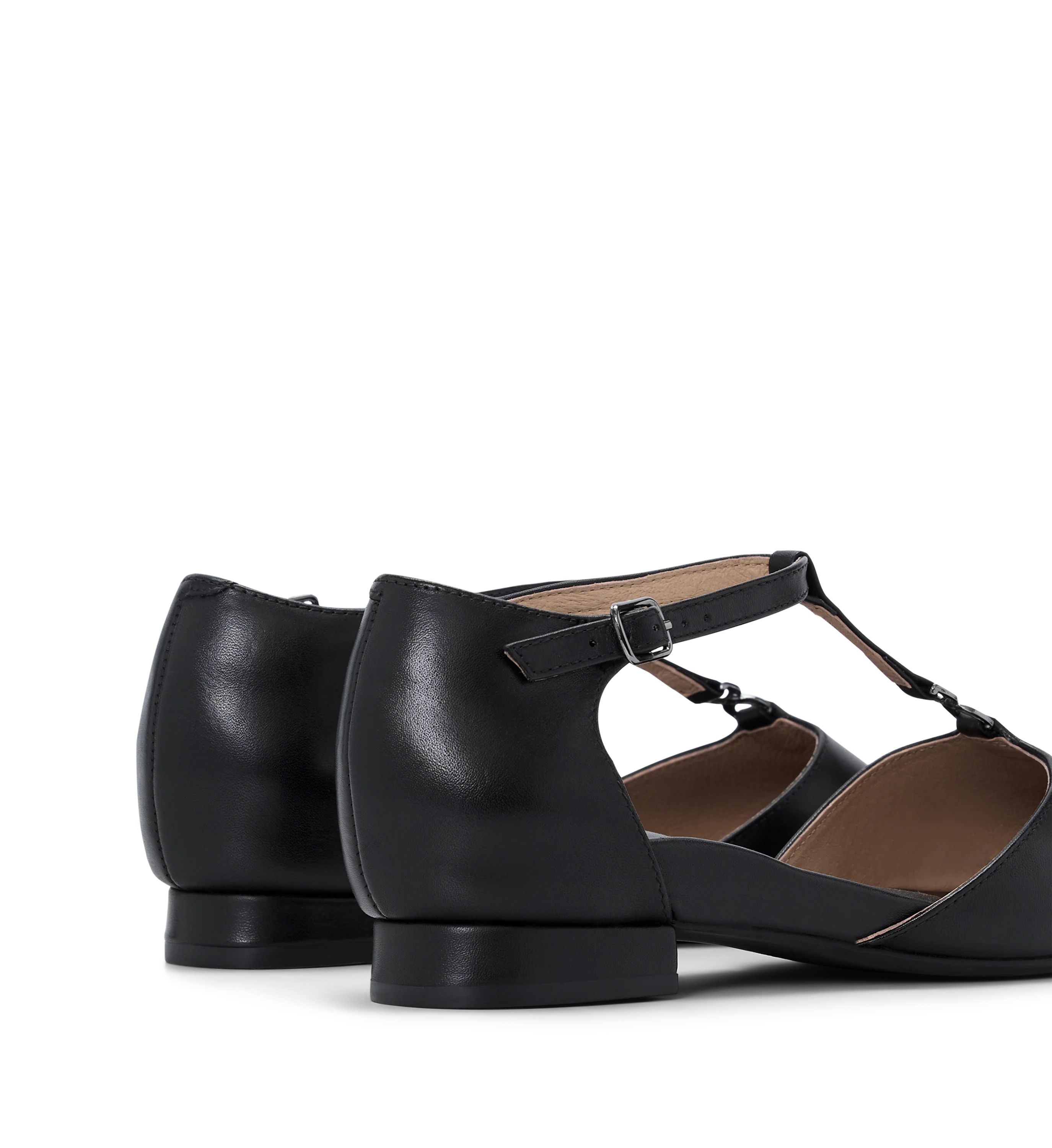 Avocet Black Leather & Hardware Flats