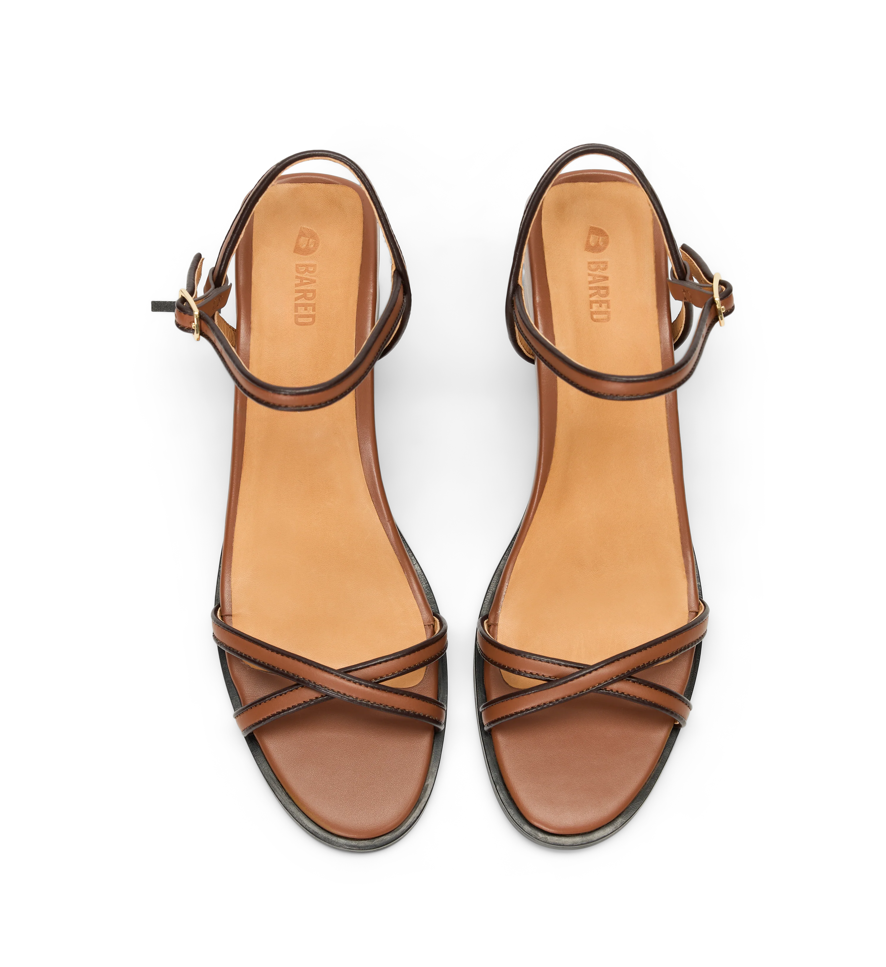 Duck Dark Tan & Chocolate Brown Leather Low Heels