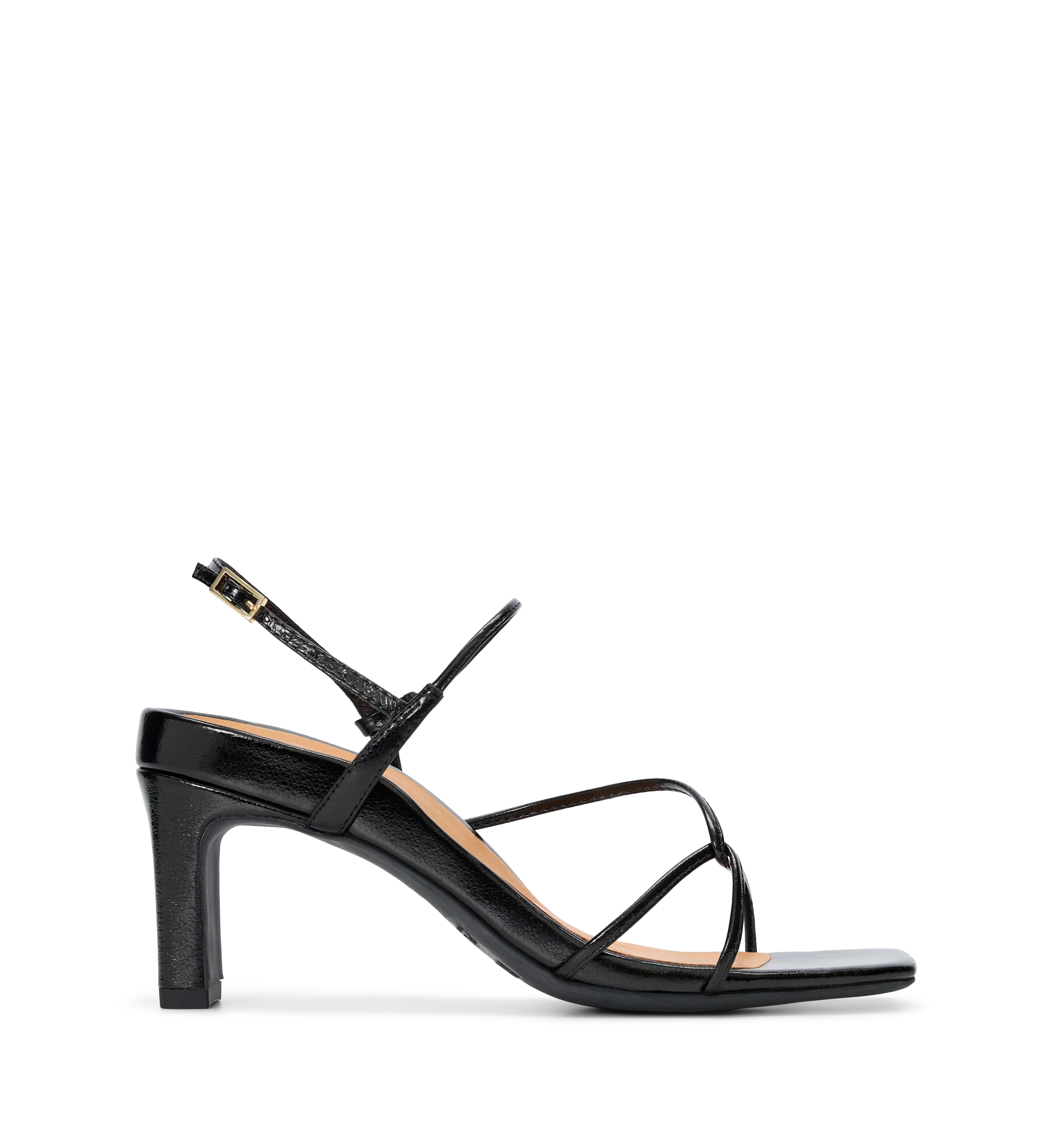 Lullula Black Emboss Leather High Heels