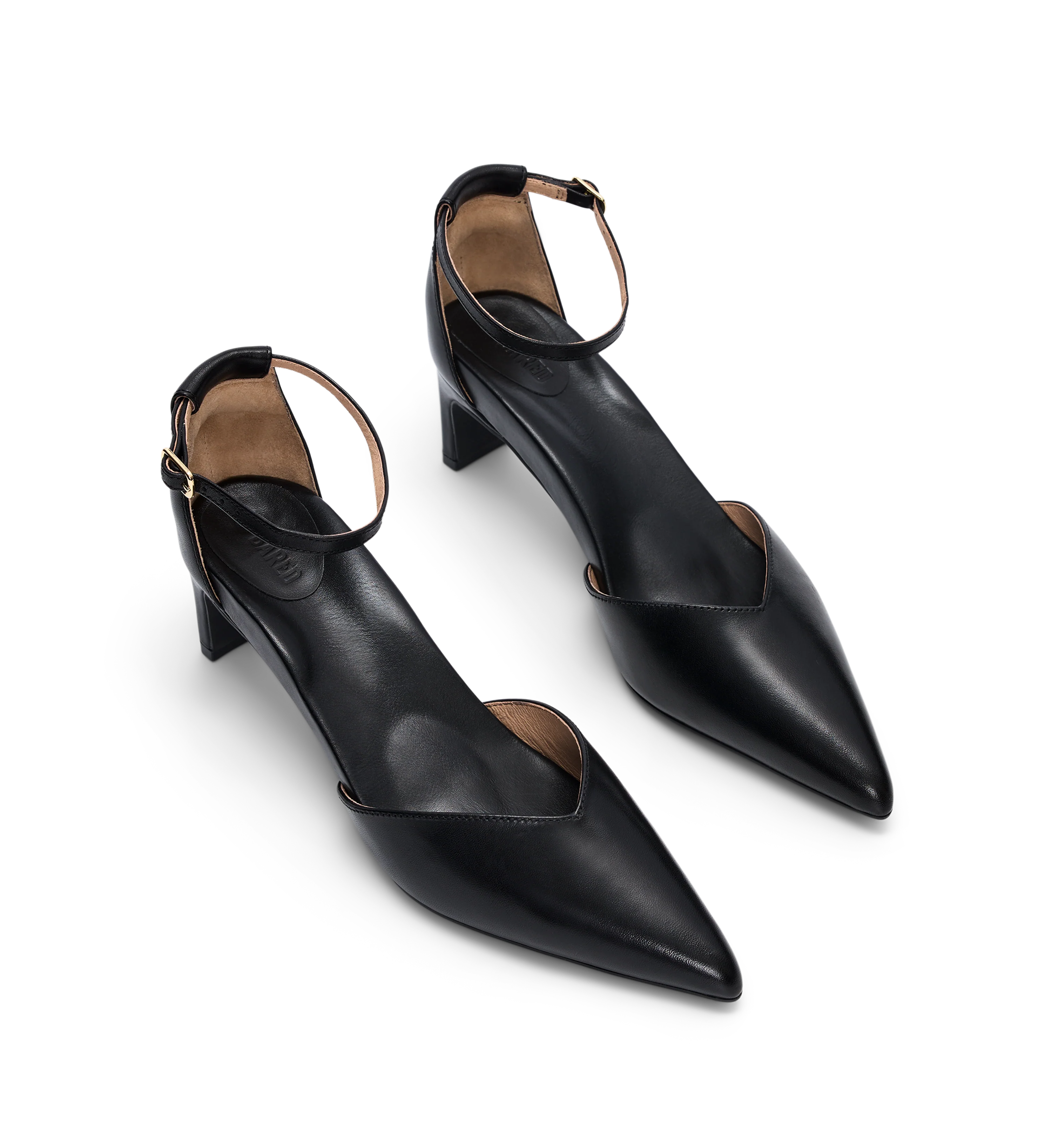 Lark Black leather Low Heels