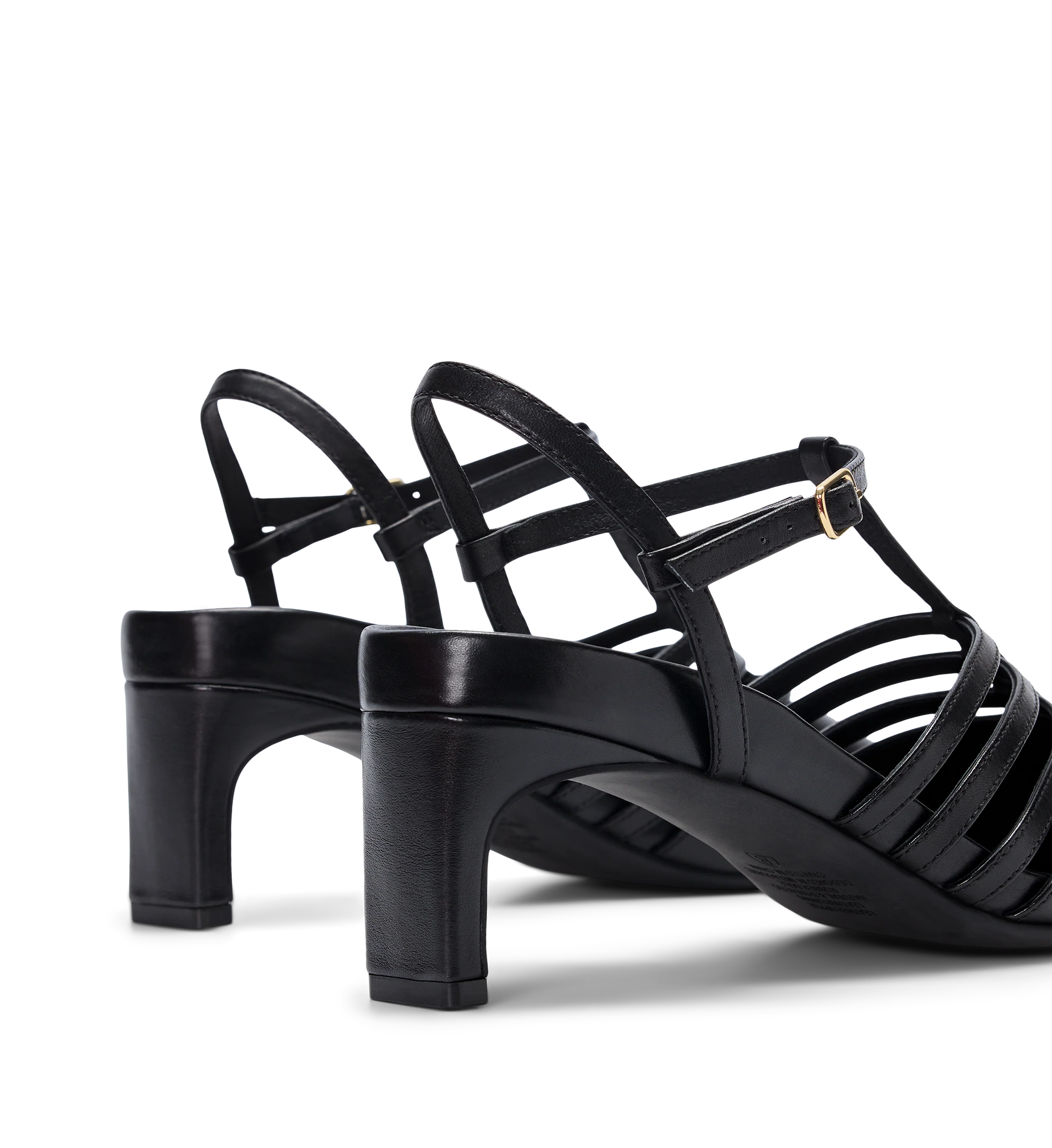 Calliope Black Leather Low Heels