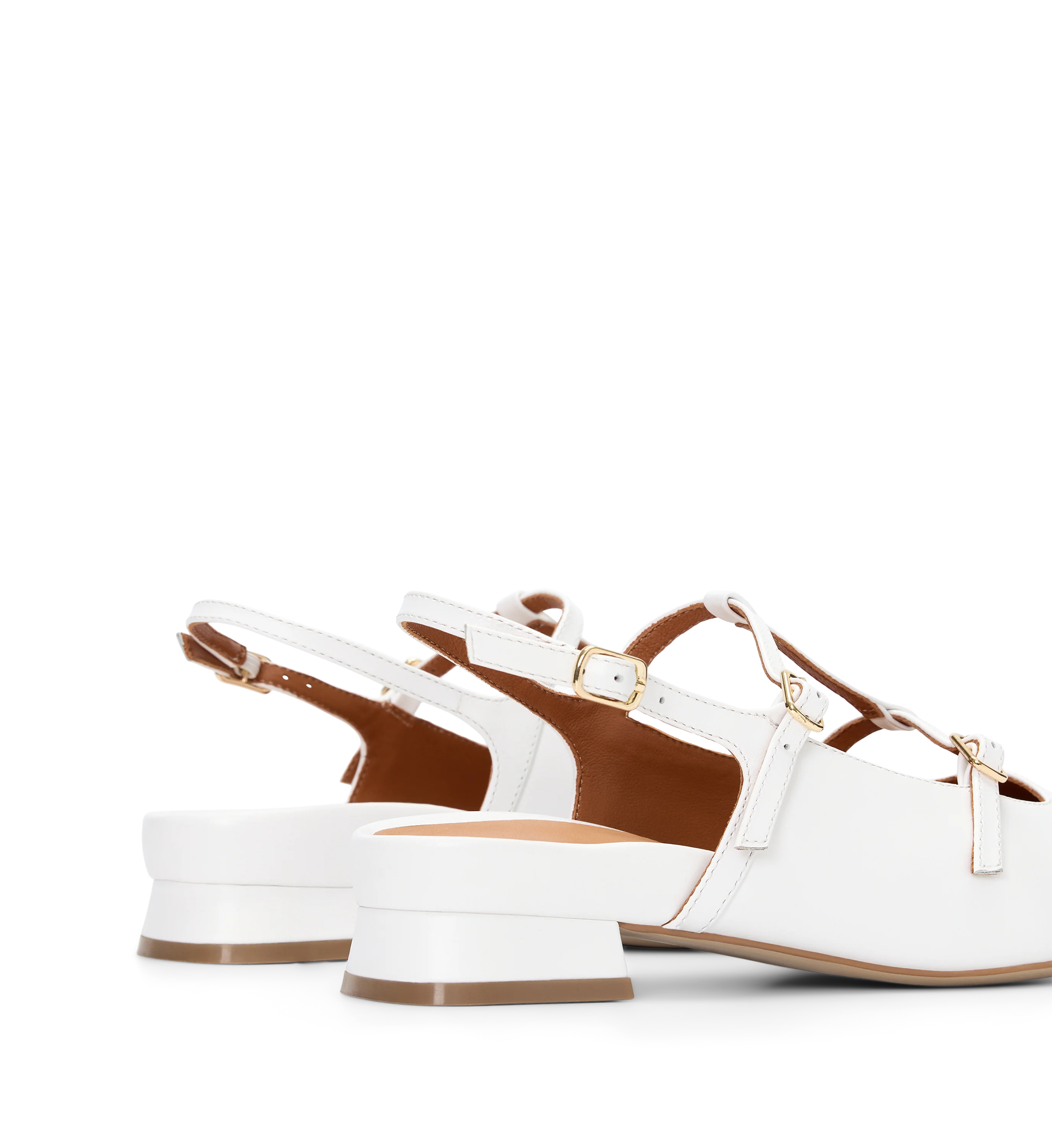 Kite White Leather Flats