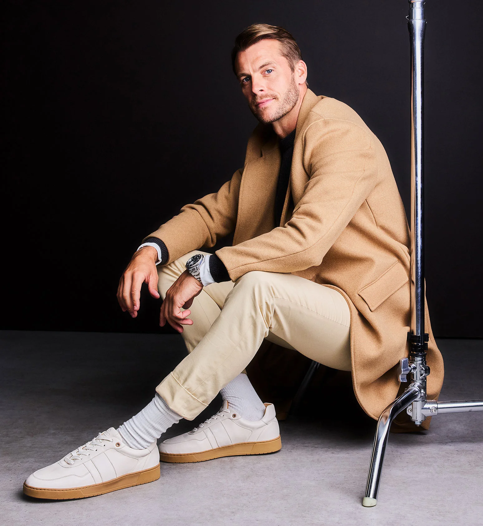 Caesium Off White Leather & Gum Sole Men's Sneakers