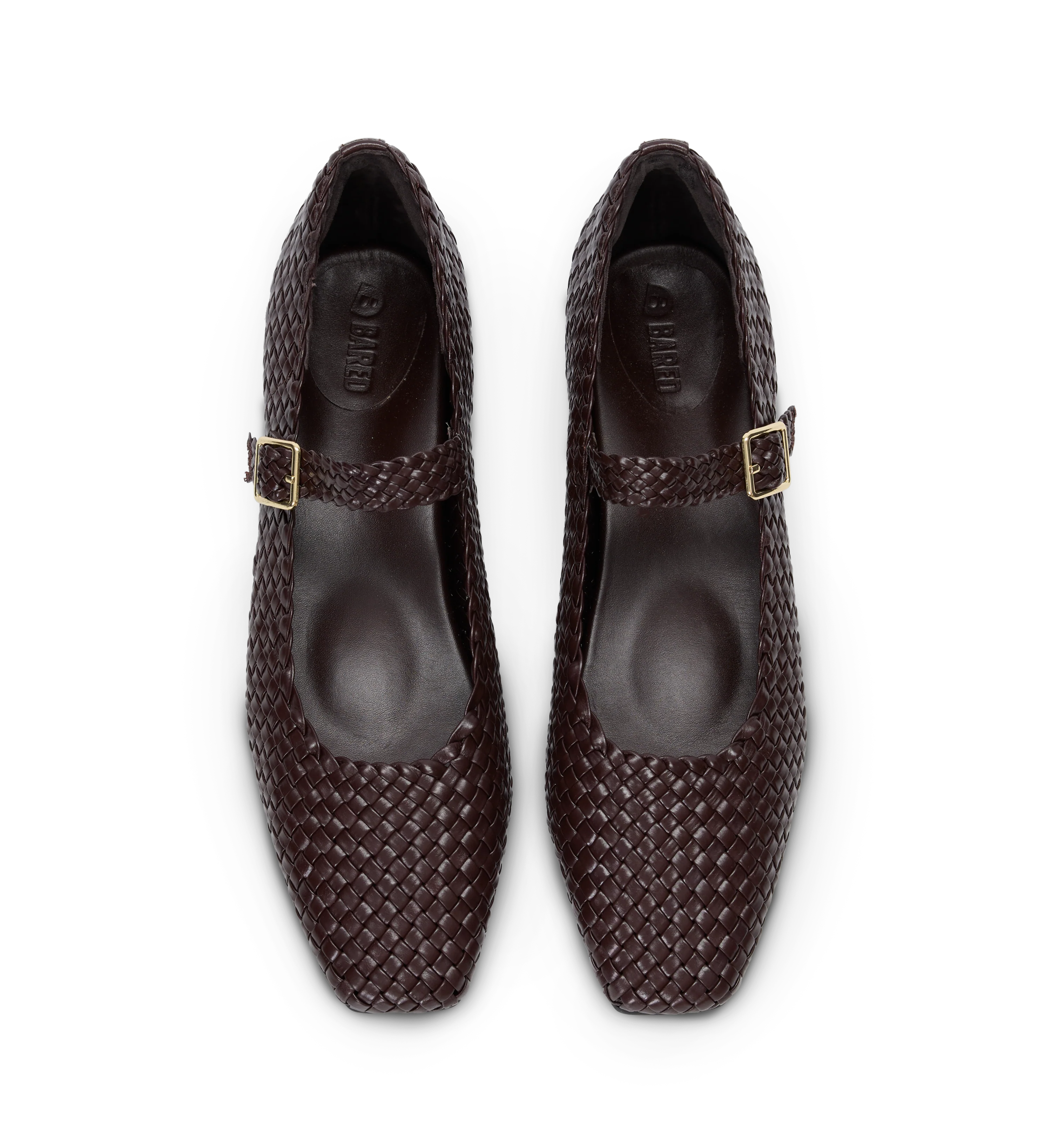 Surfbird Chocolate Brown Woven Leather Ballet Flats