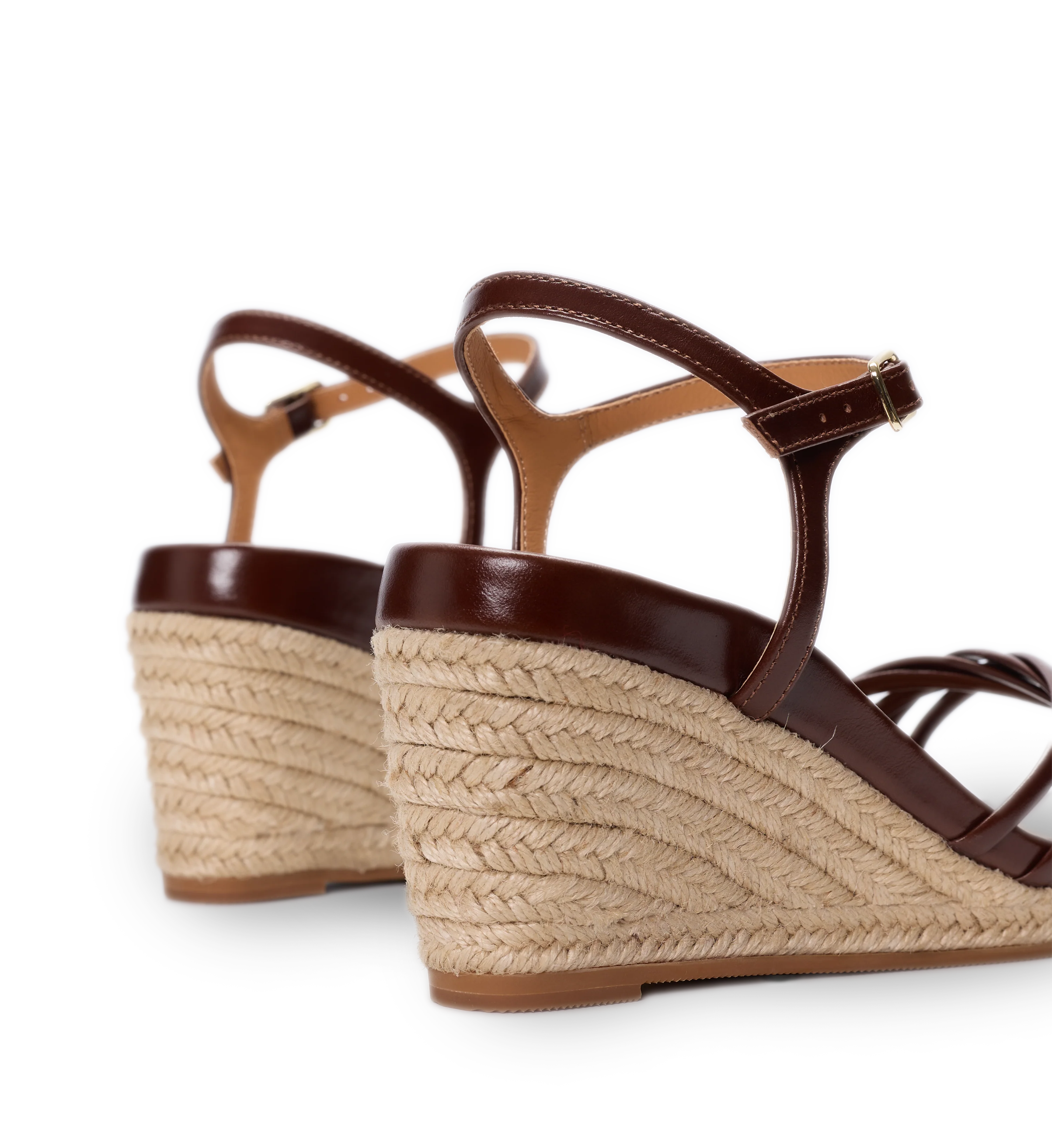 Penelopina Cocoa Brown Leather Wedges