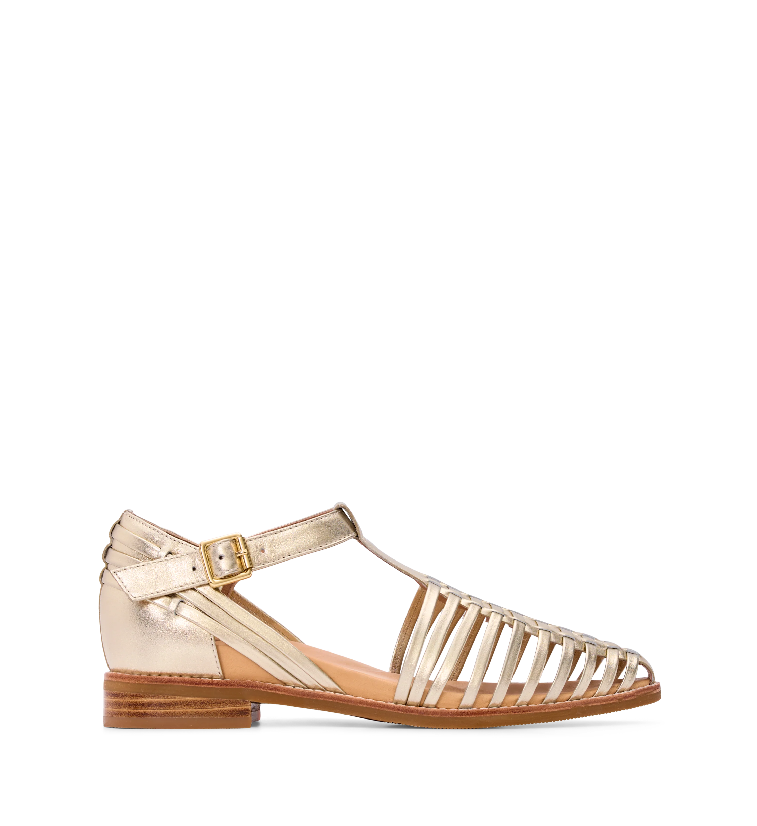 Honeyguide Gold Leather Sandals