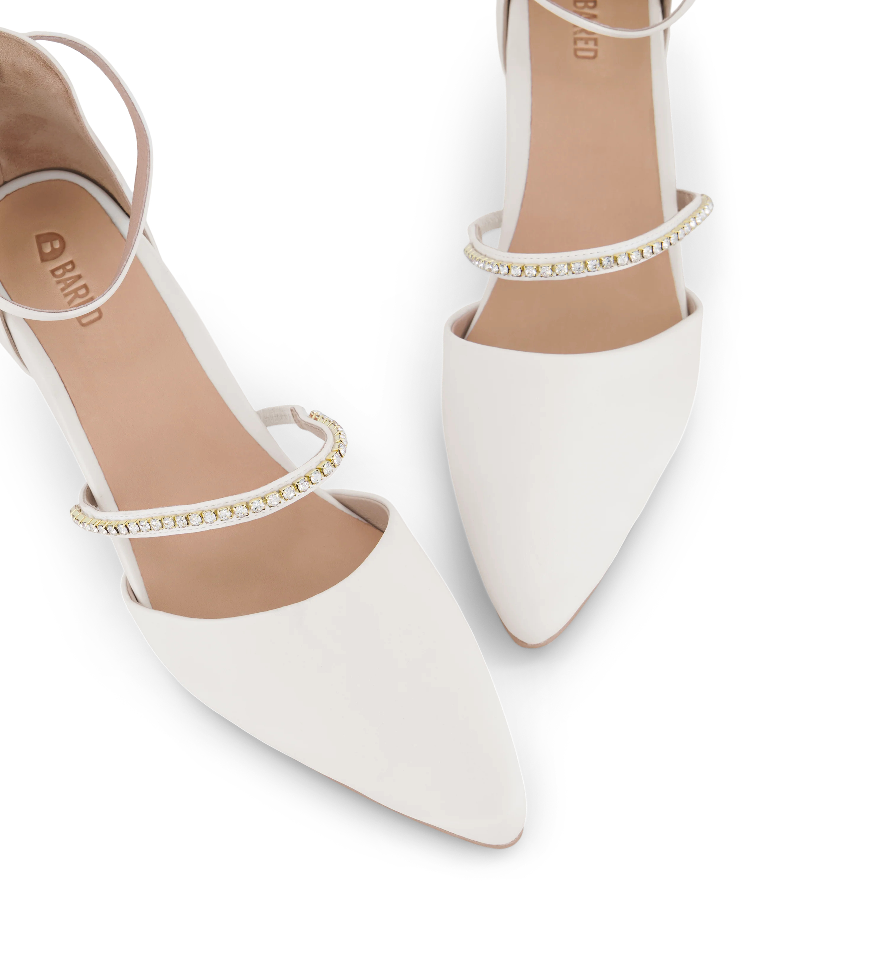 Heleia Ivory Satin Low Heels