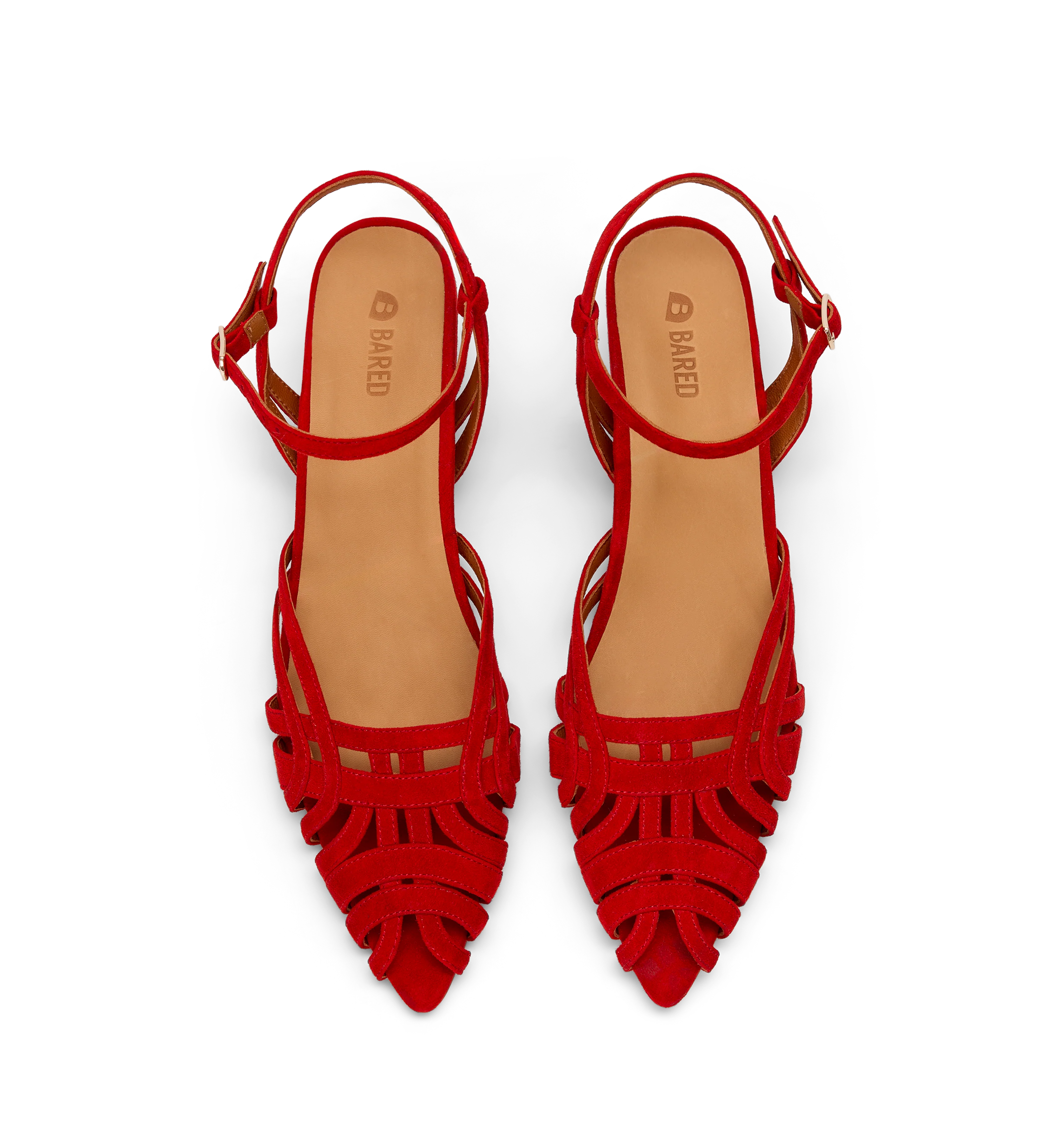 Ratite Poppy Red Suede Casual Heels