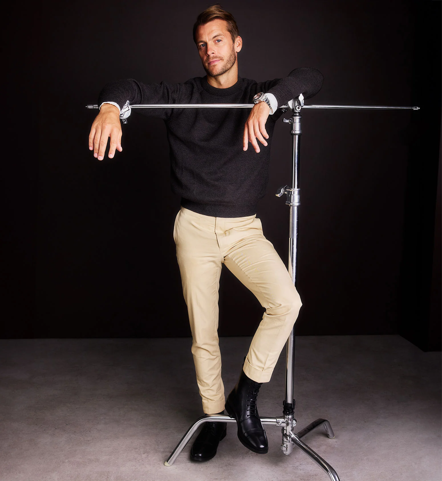 Nobelium Black Leather Men's Boots