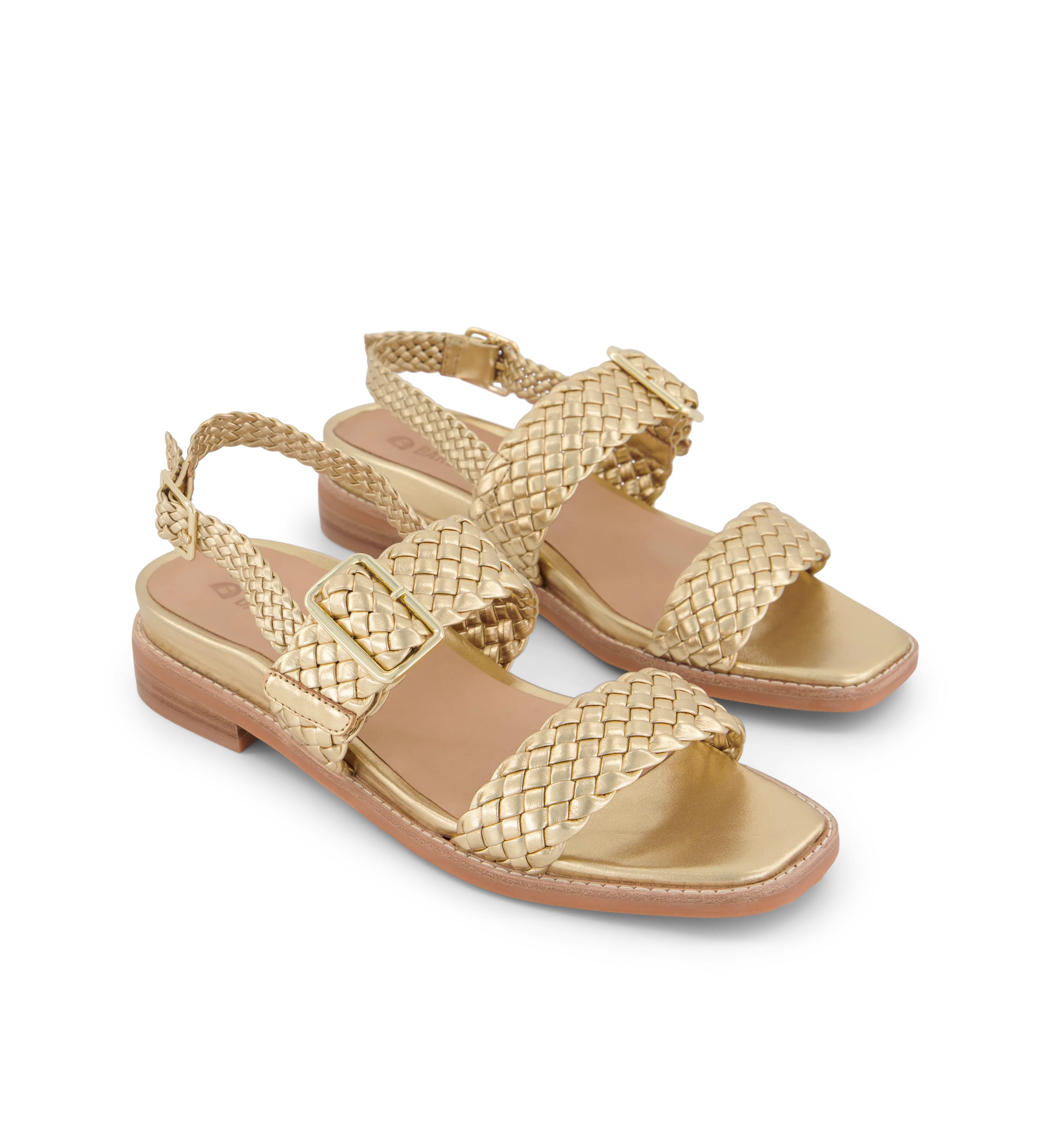Bristlefront Gold Leather Sandals