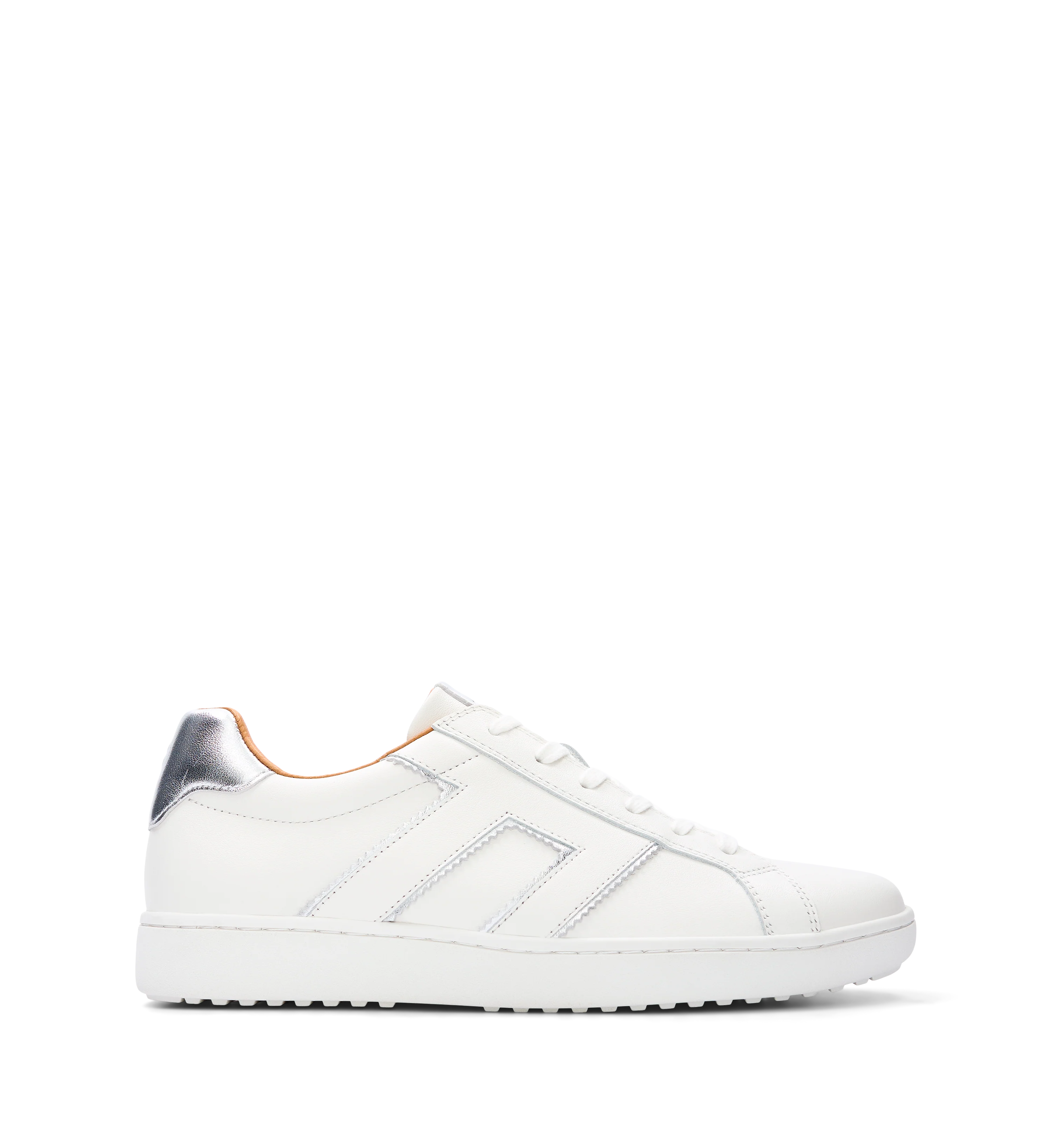 Carib White & Silver Leather Sneakers