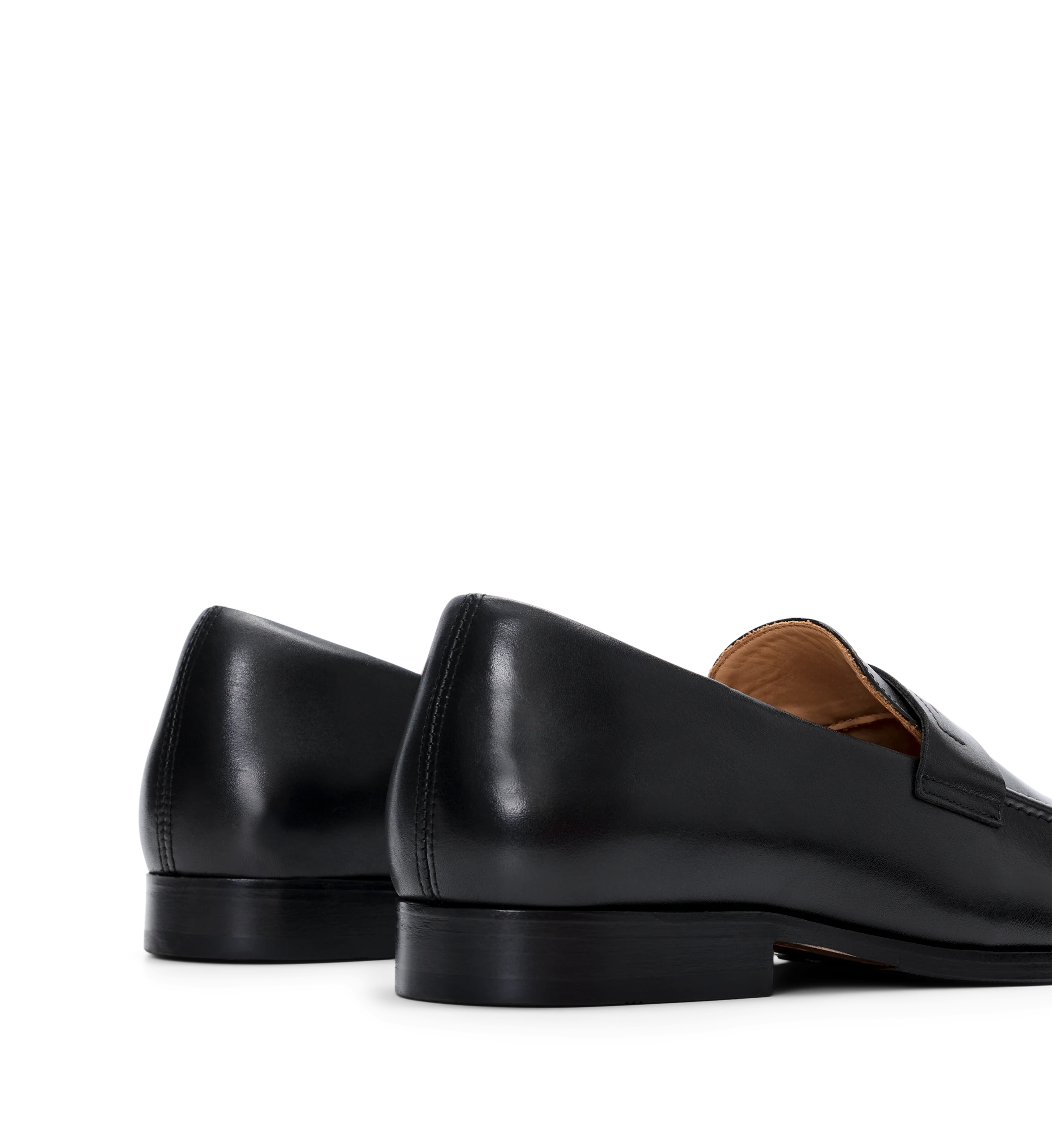 Samarium Black Leather Loafers