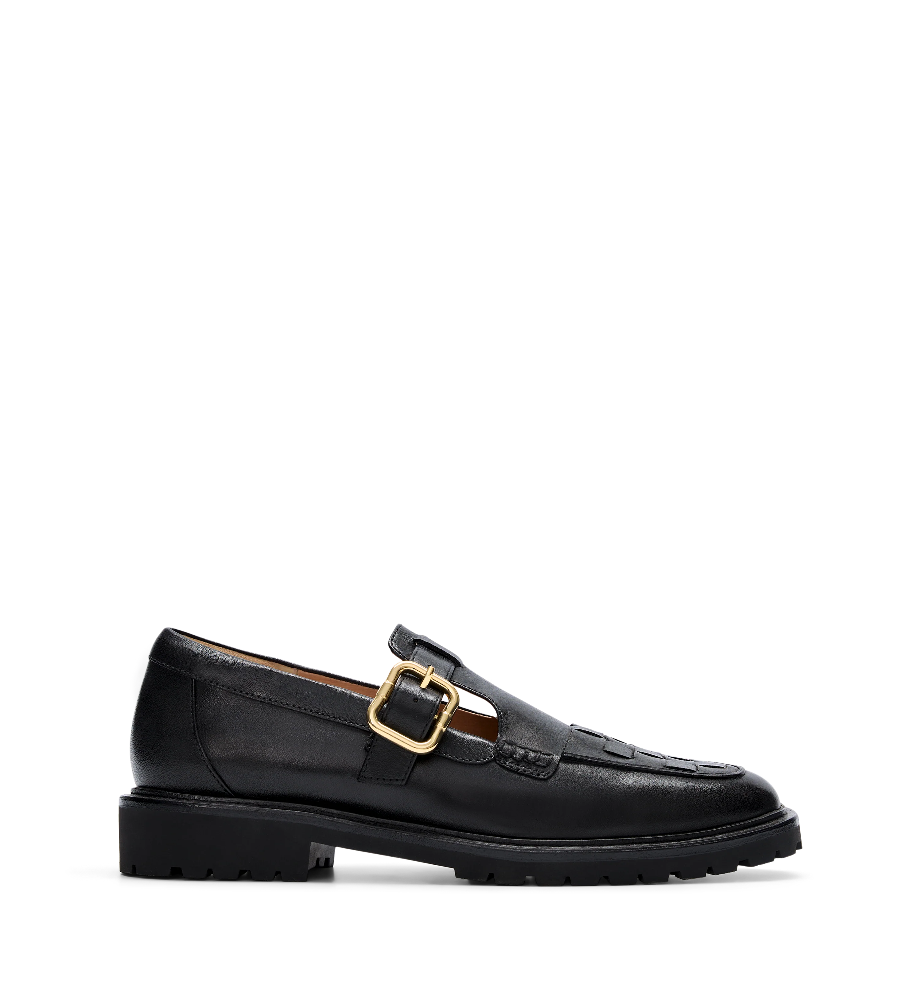 Emutail Black Leather Loafers
