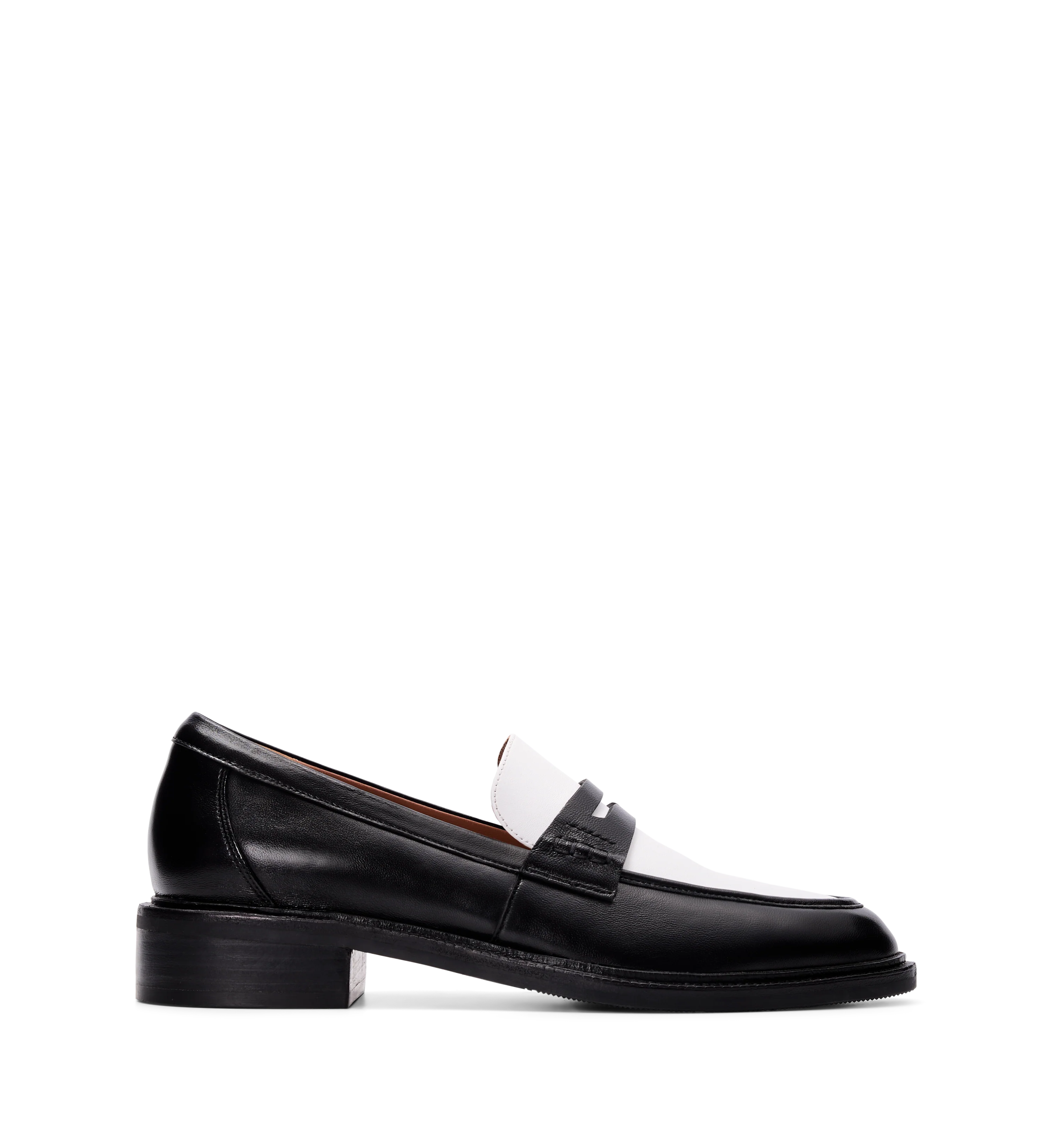 Capito Black & White Leather Loafers