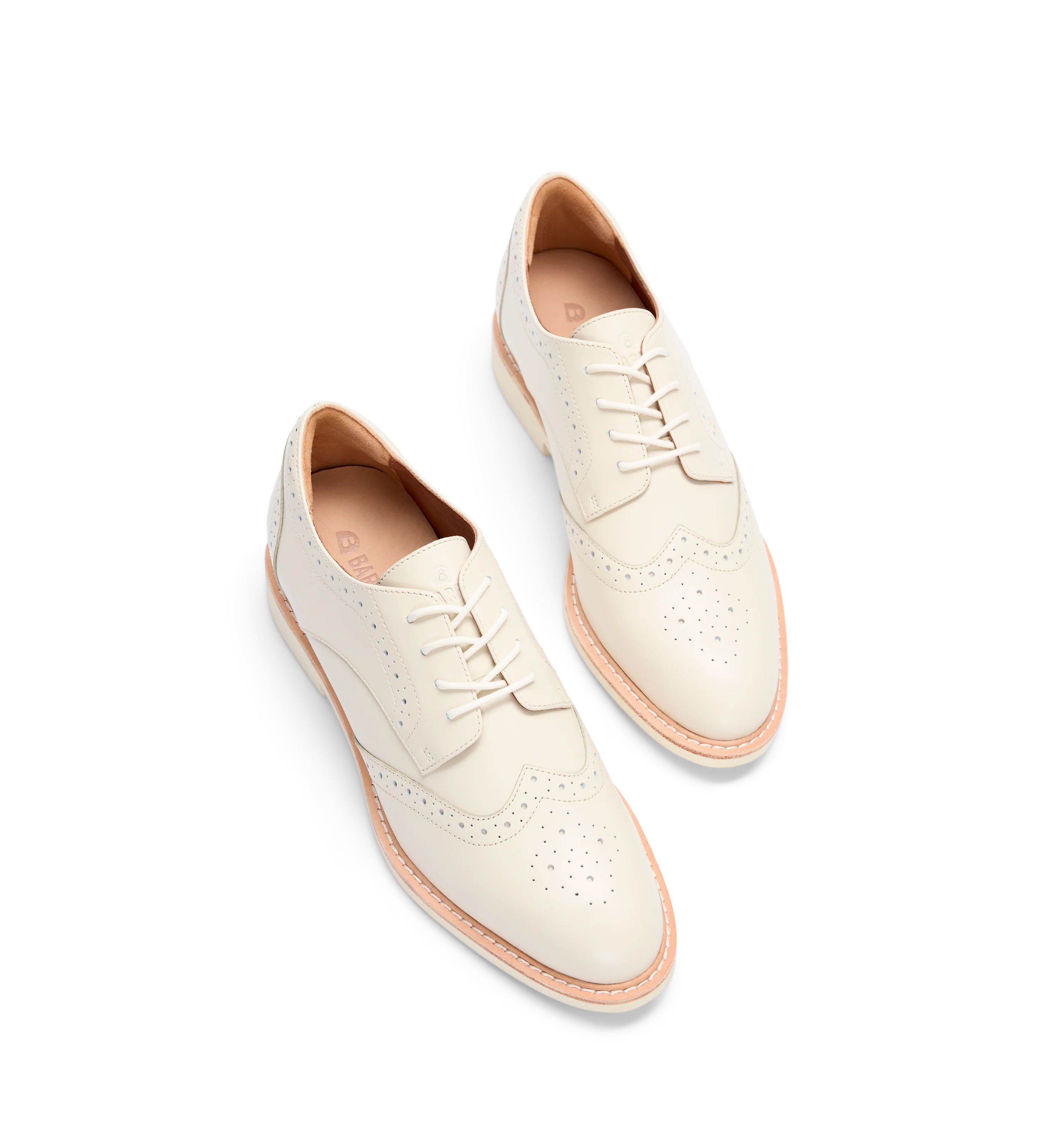 Astrapia Ecru Leather Lace Up Flats