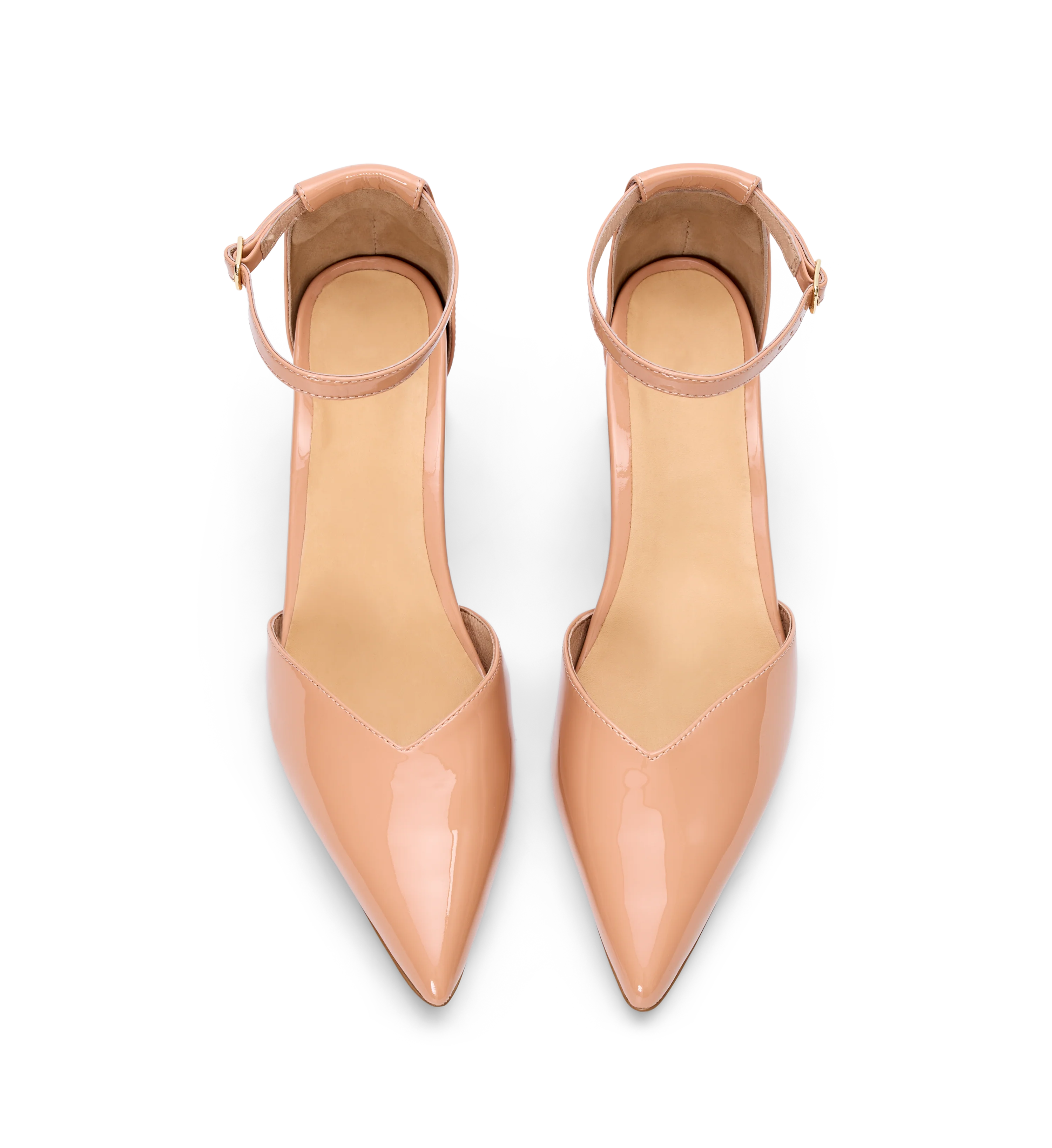 Buteo Blush Patent Leather Low Heels