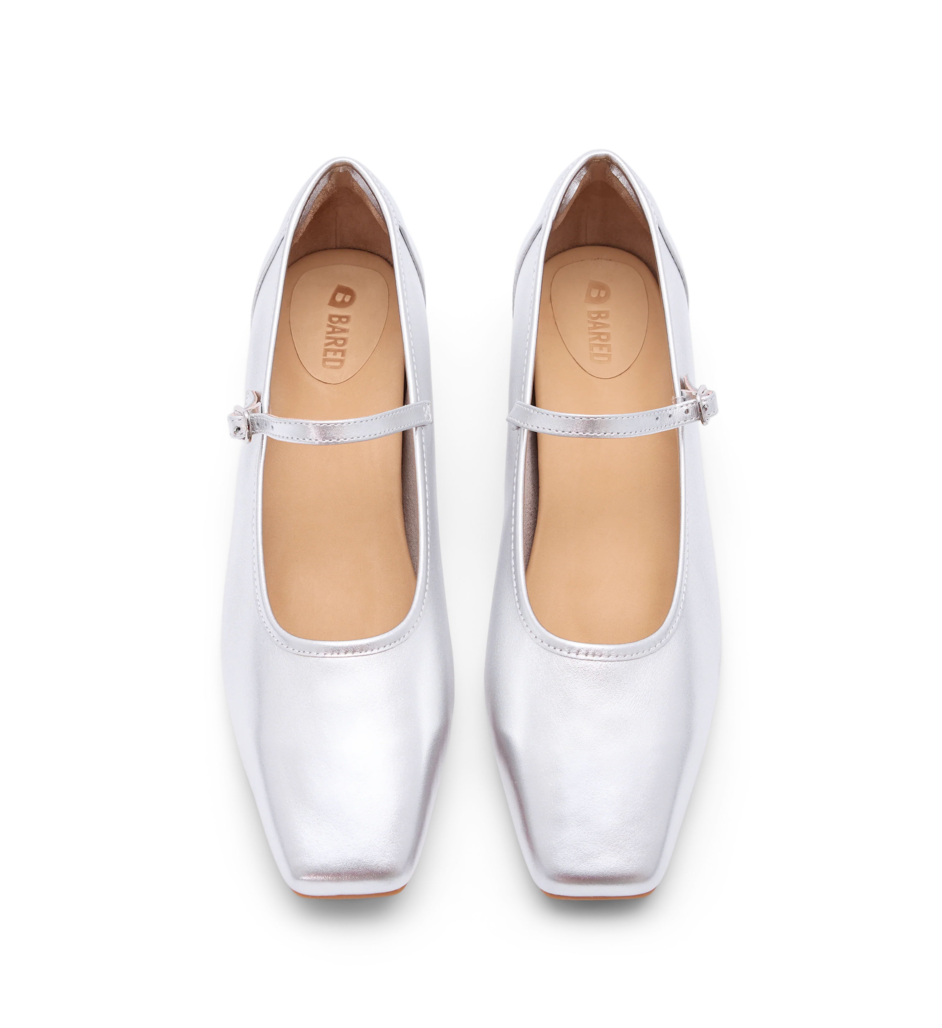 Surfbird Silver Leather Ballet Flats