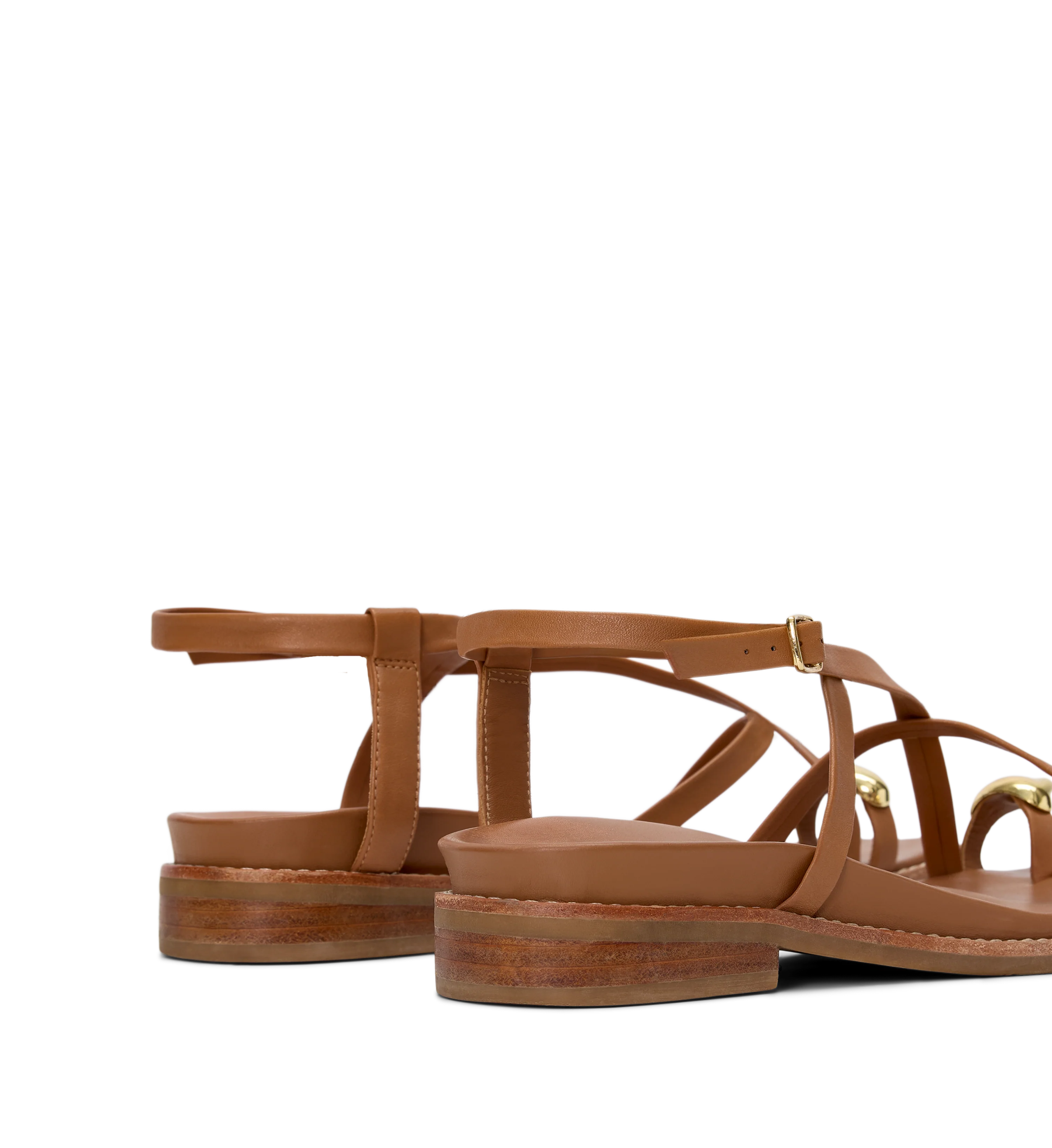 Syma Tan Leather & Hardware Sandals