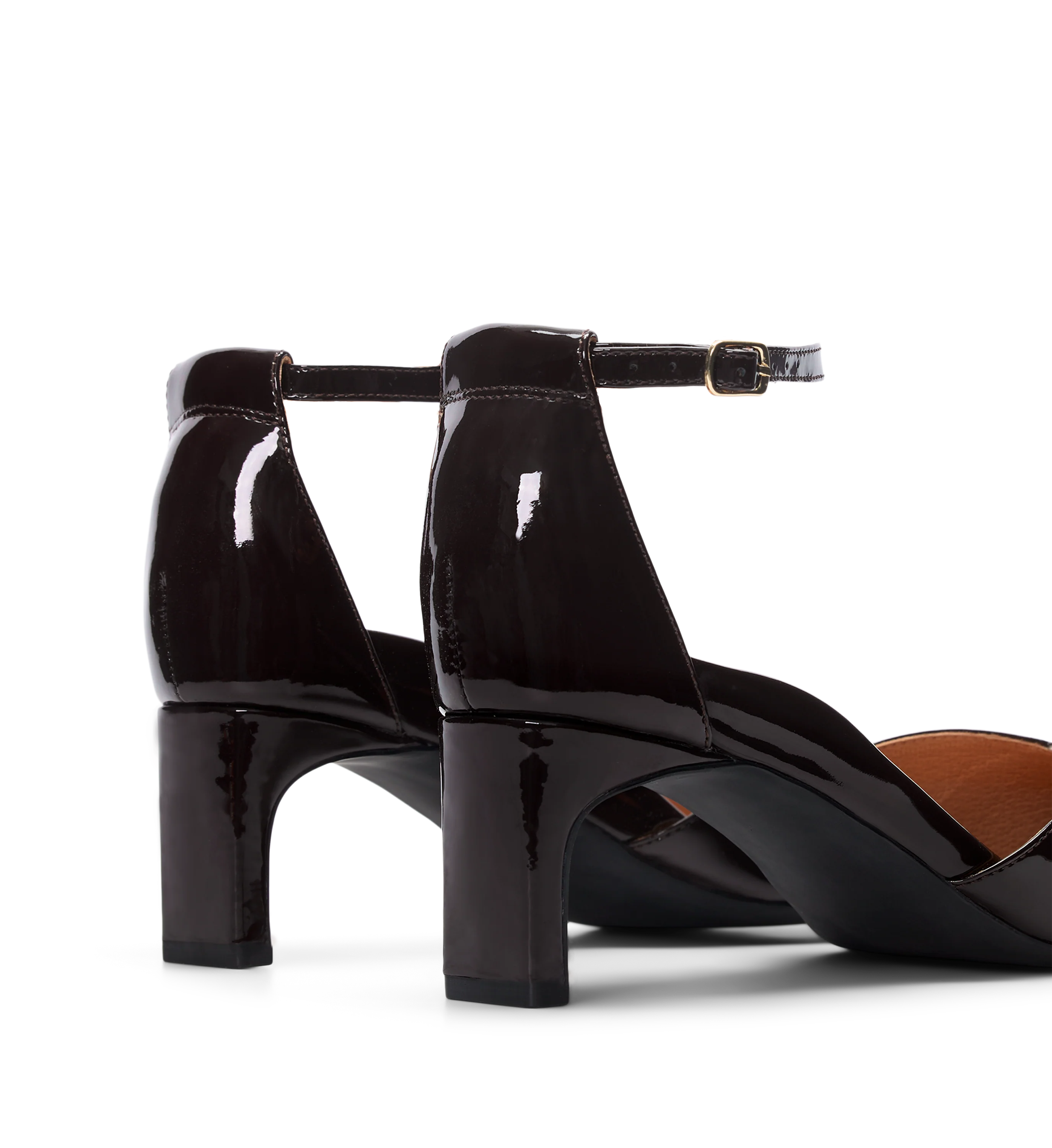 Lark Chocolate Brown Patent Leather Low Heels