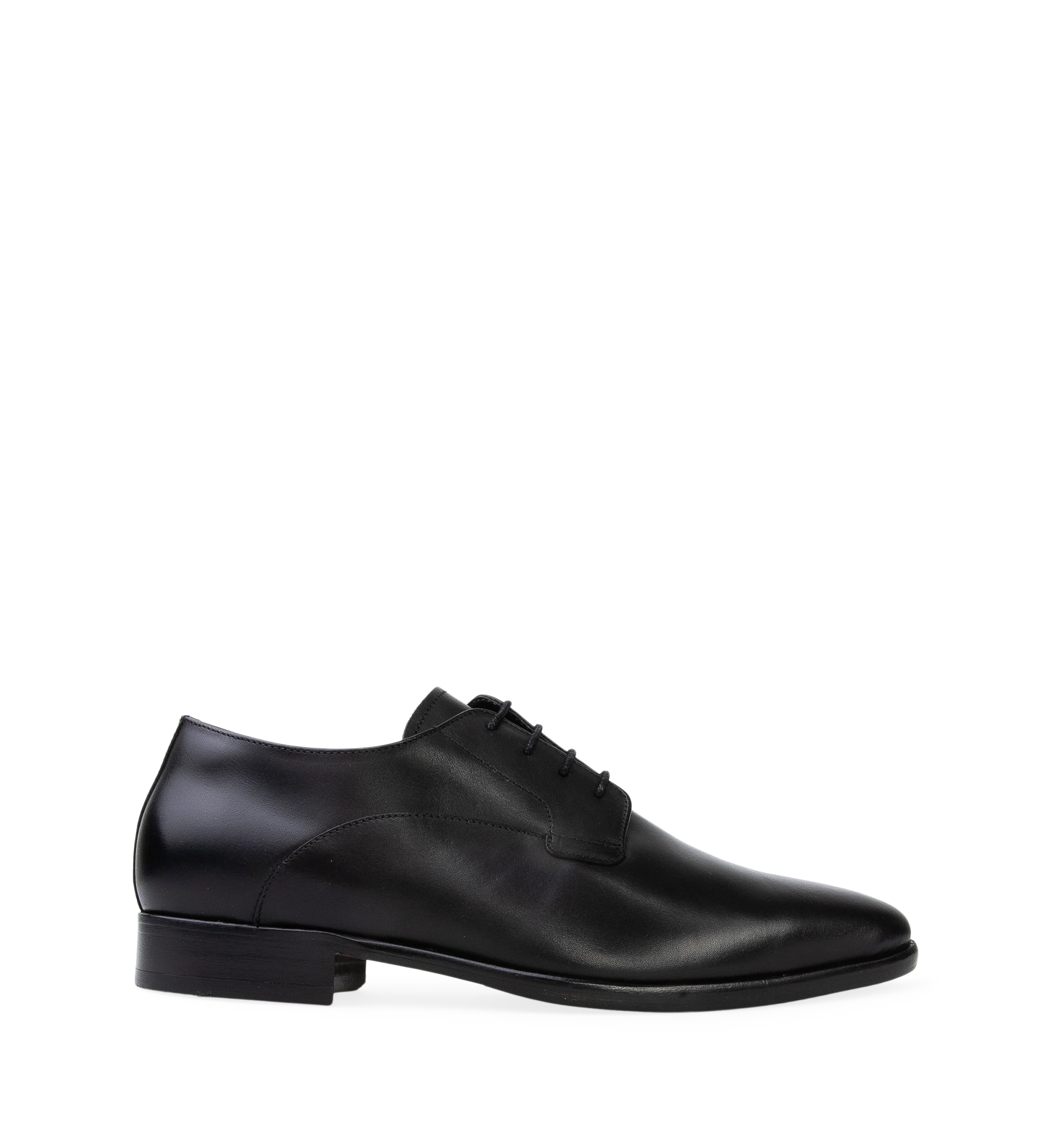 Carbon Black Leather Lace Up Dress Shoes