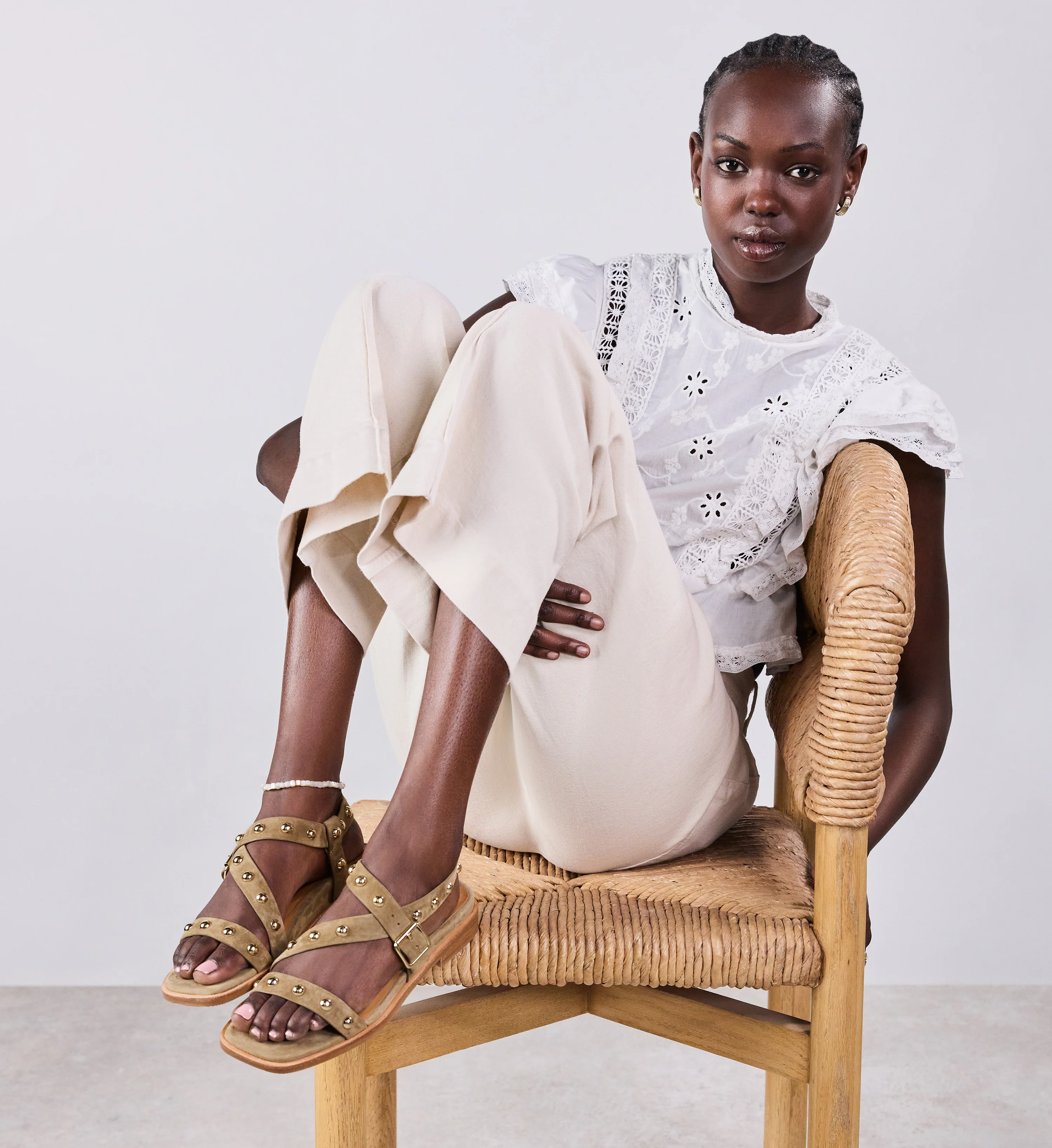 Auk Camel Suede & Hardware Sandals