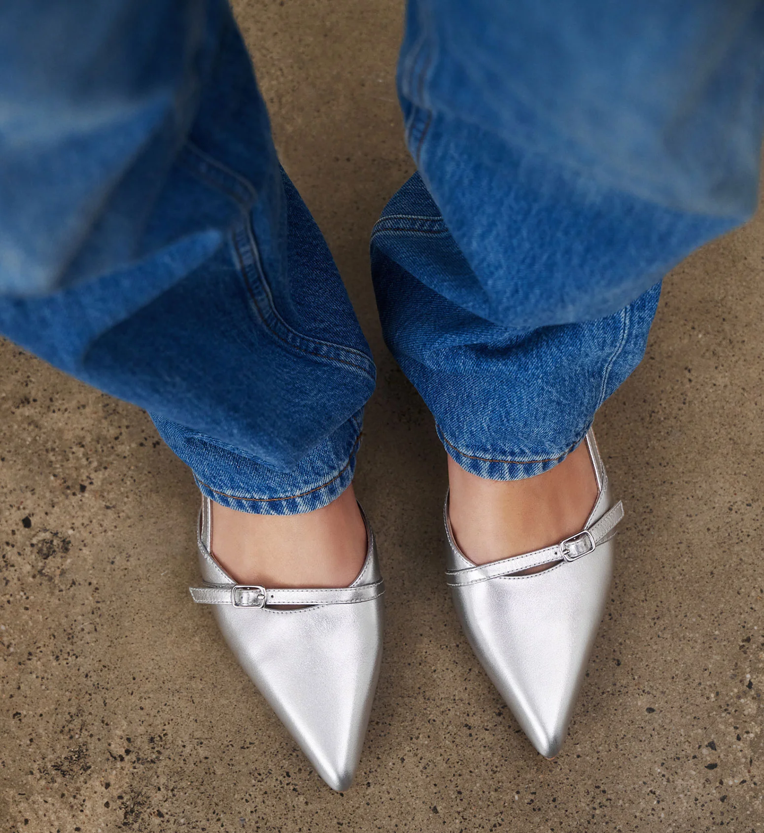 Firecrown 2 Silver Leather Flats