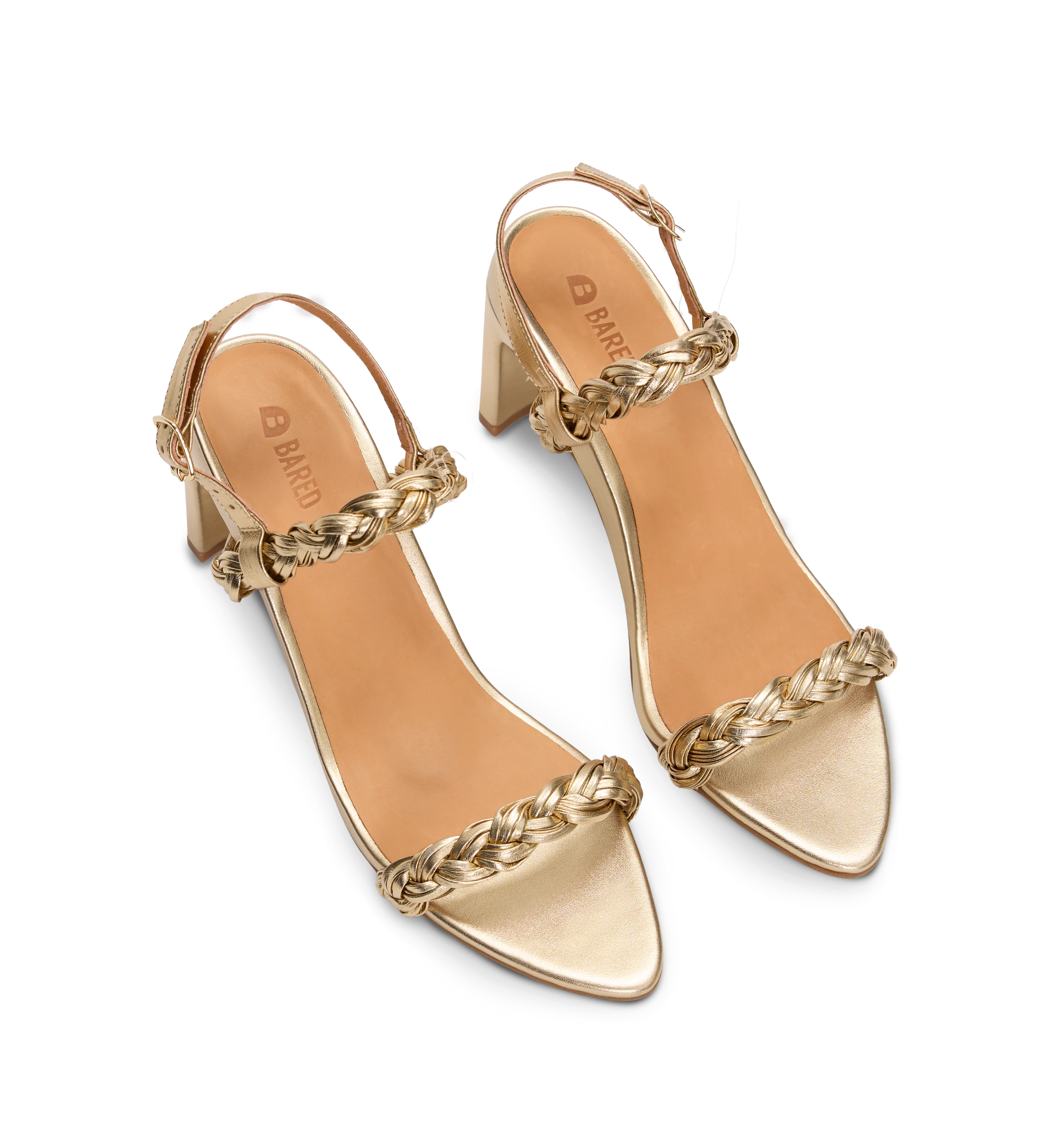 Odedi Gold Leather High Heels