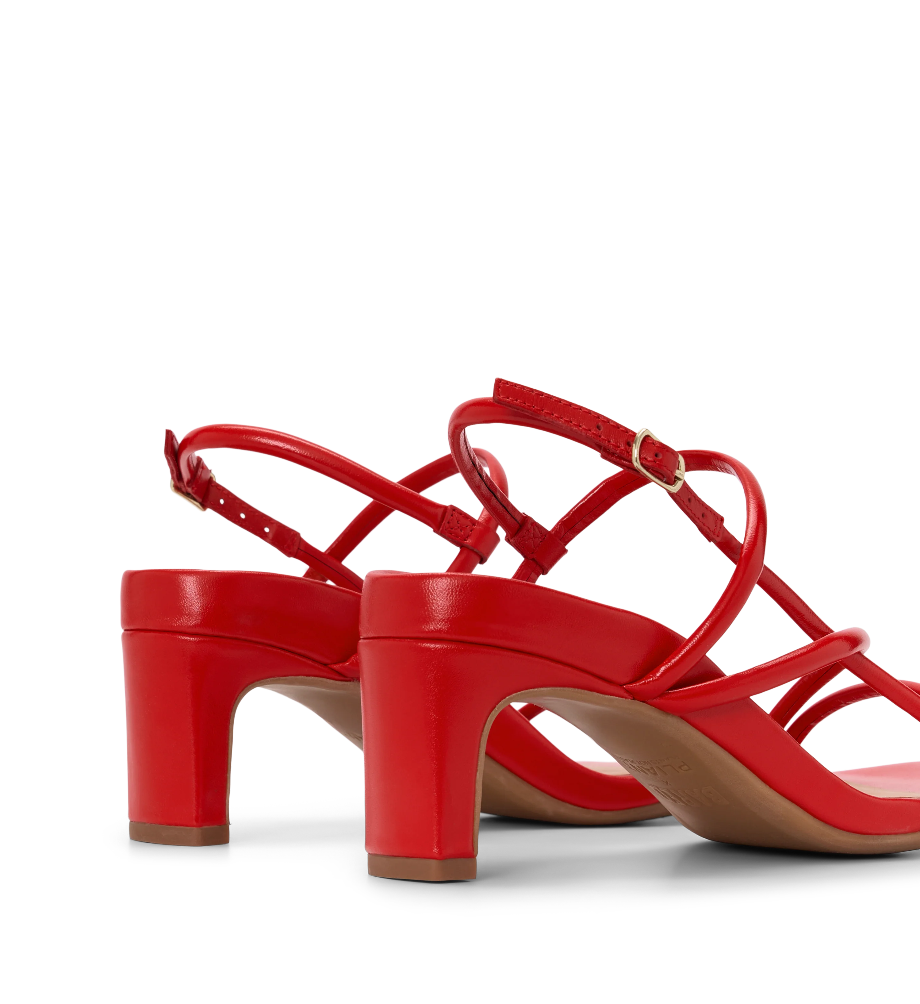 Towhee Poppy Red Leather Low Heels