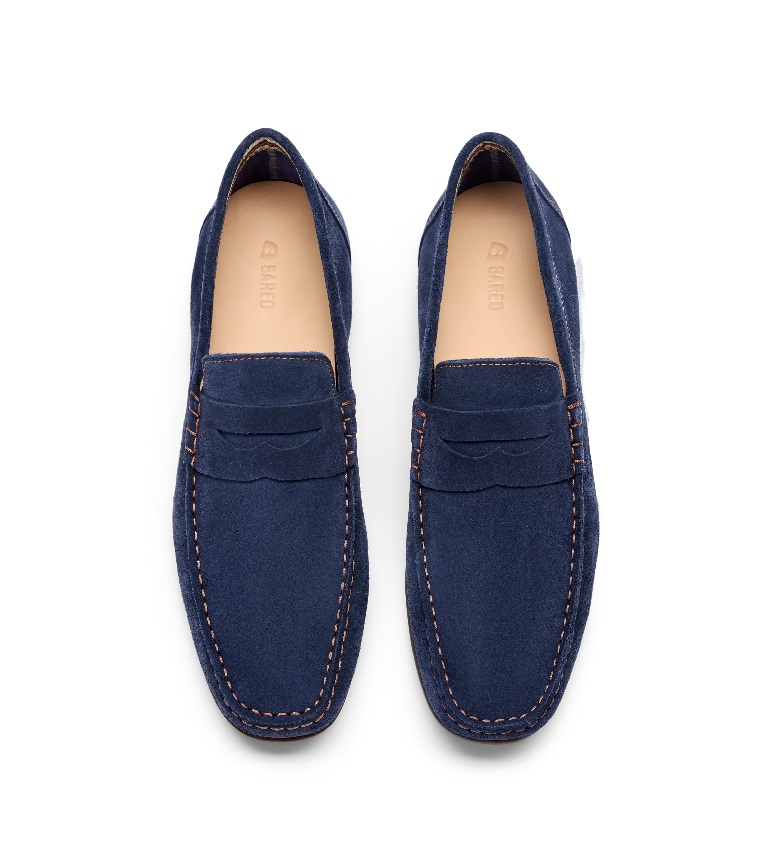 Neon Navy Suede Loafers