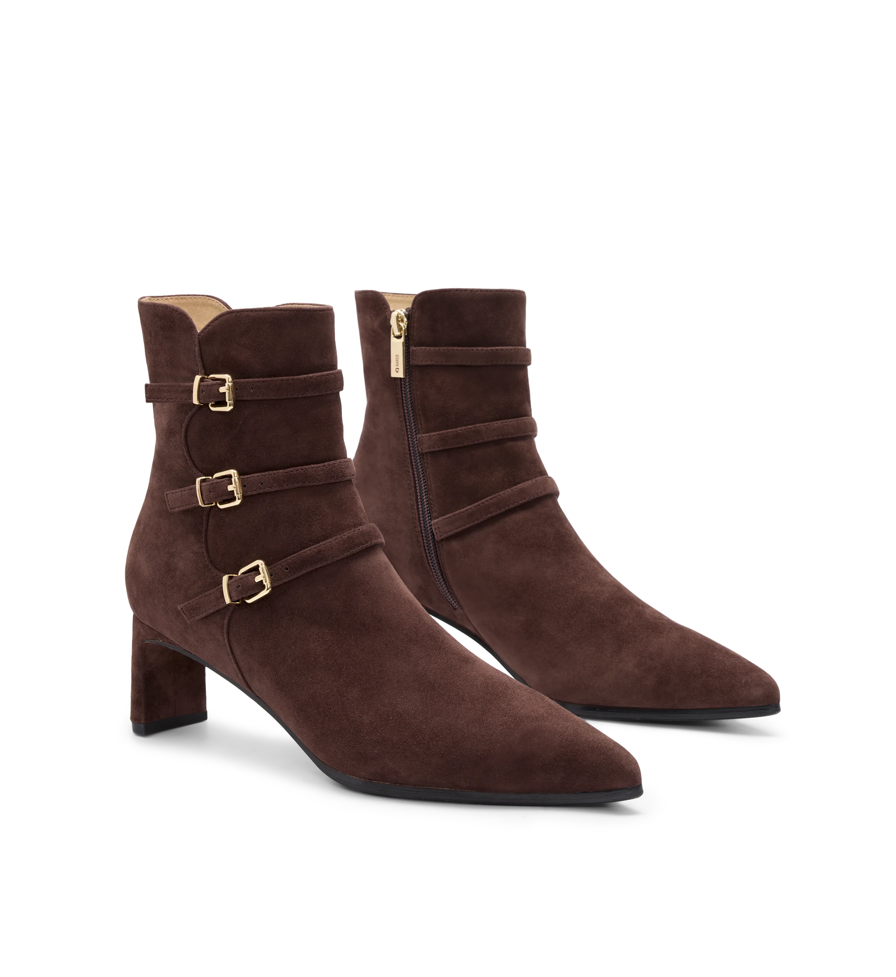 Thrasher Chocolate Brown Suede Heeled Boots