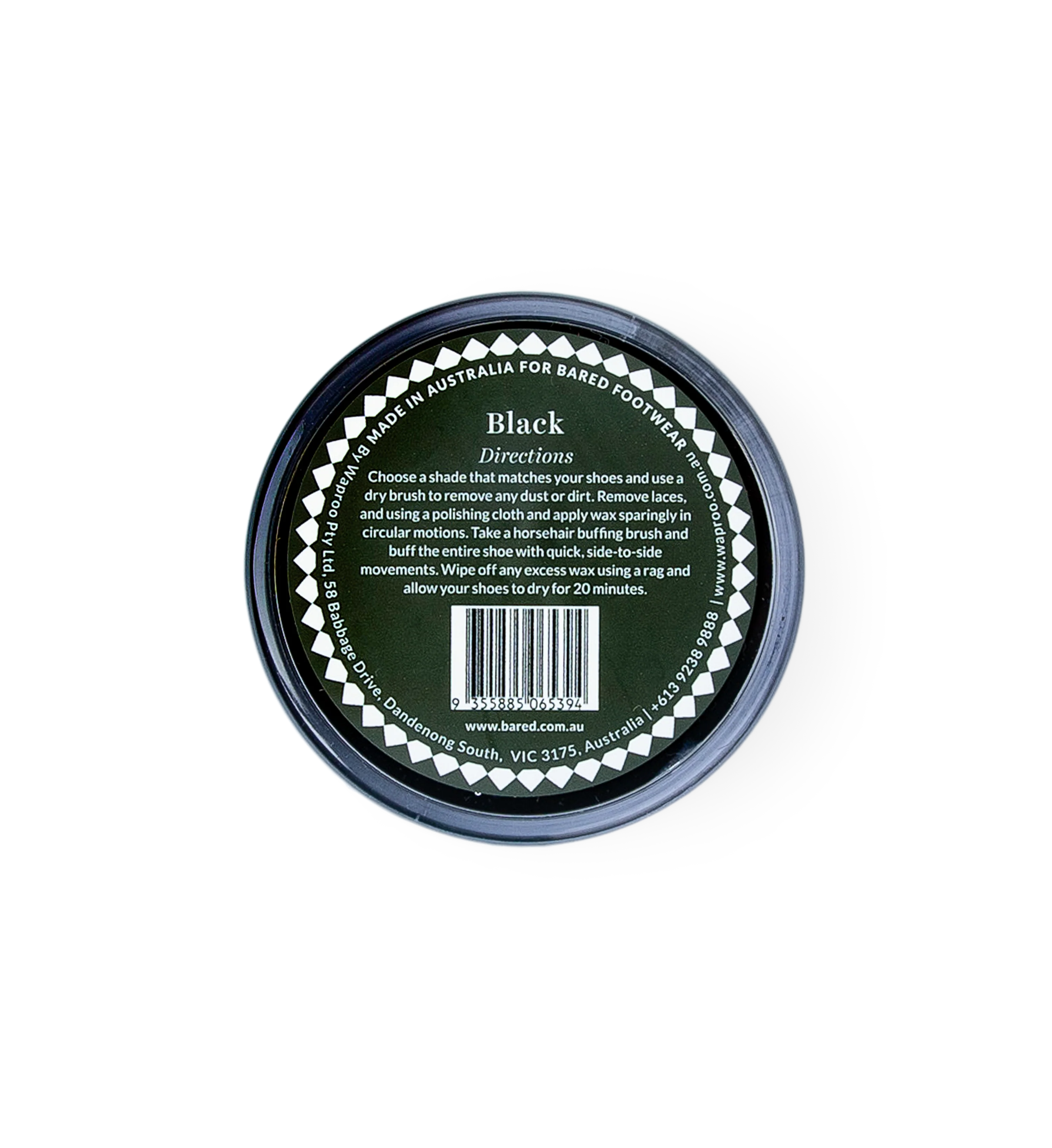 Bared Shoe Wax Black Polish