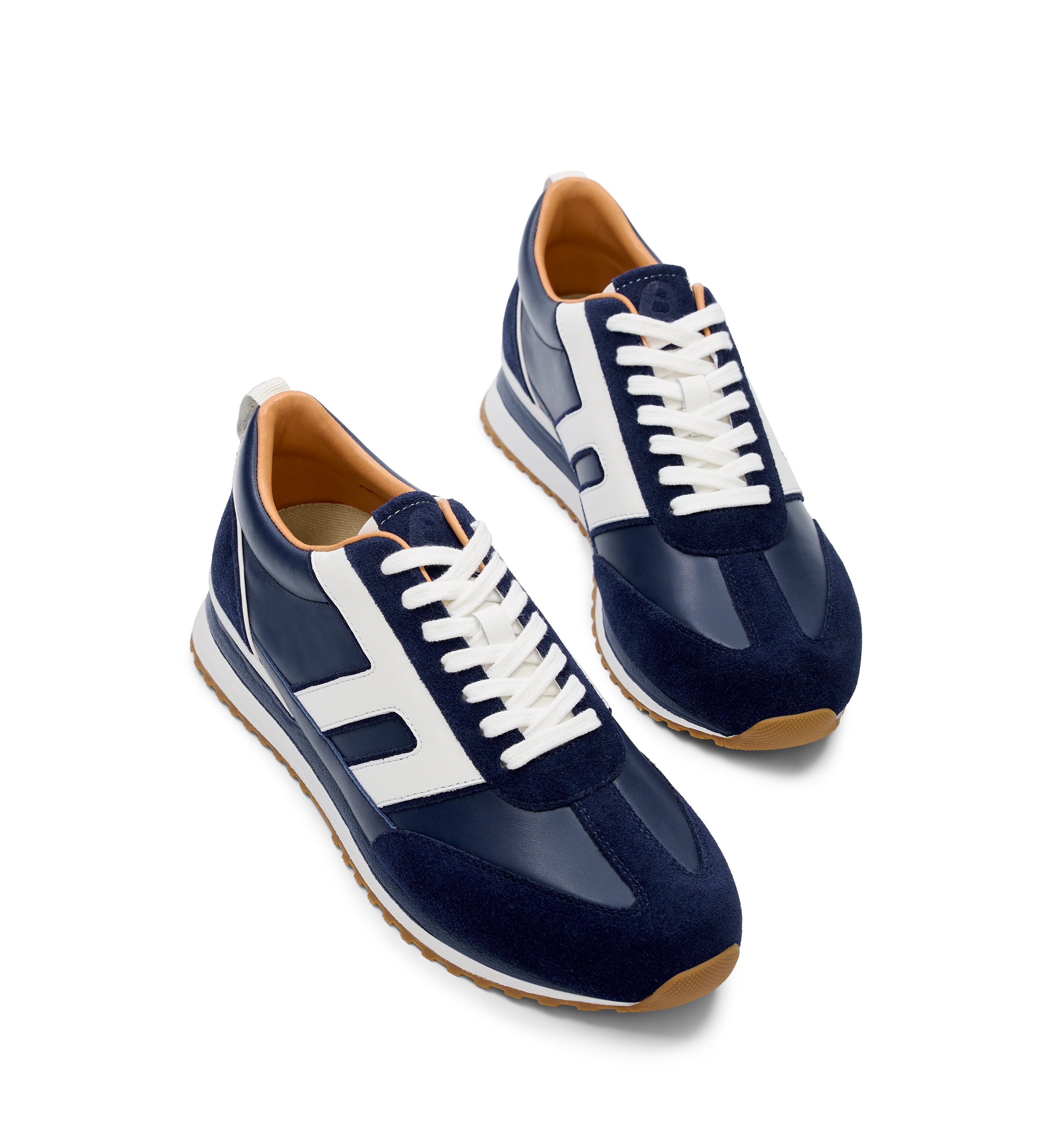 Stork Navy Leather & Suede Sneakers