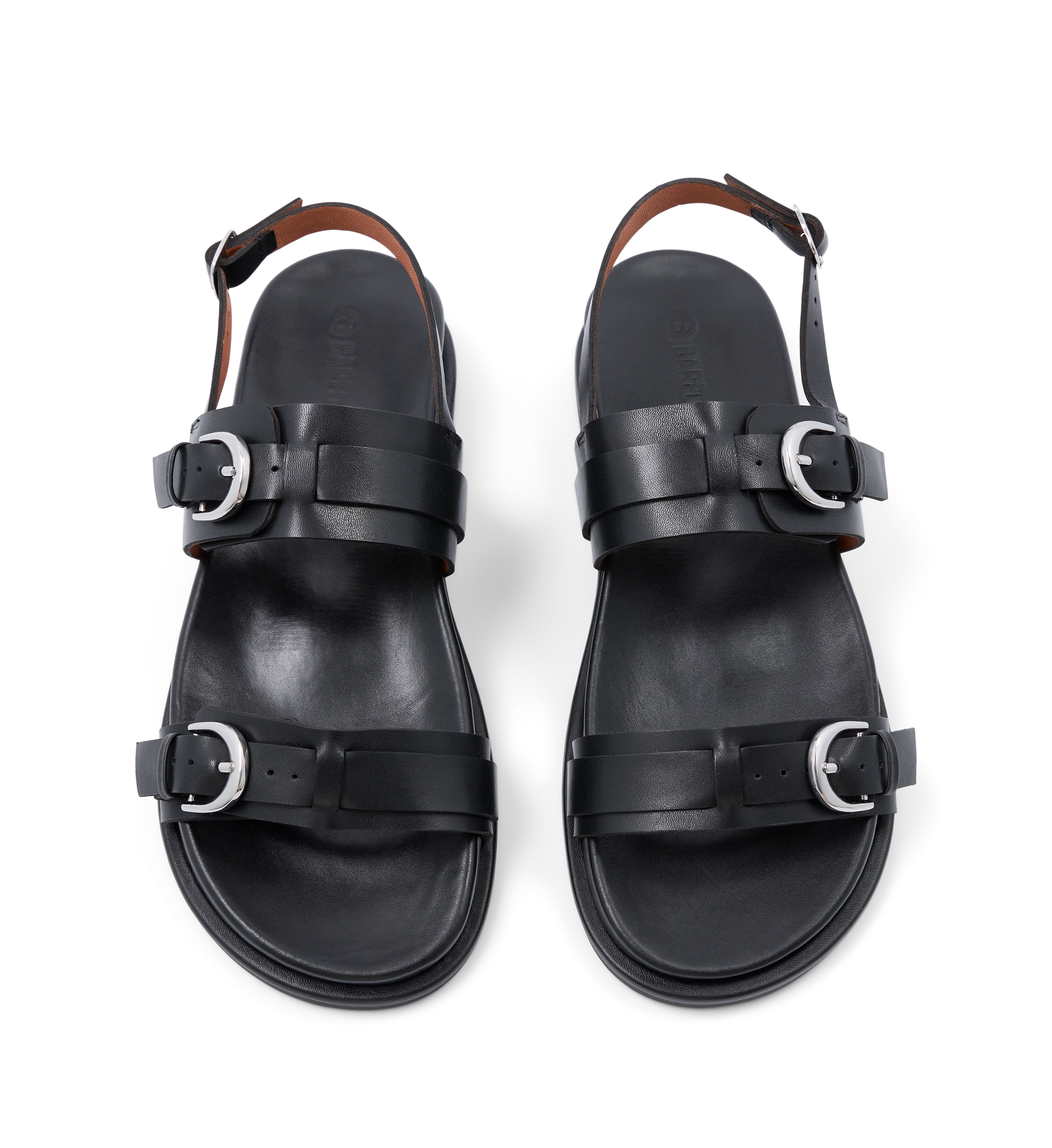 Ardenna Black Leather Chunky Sandals