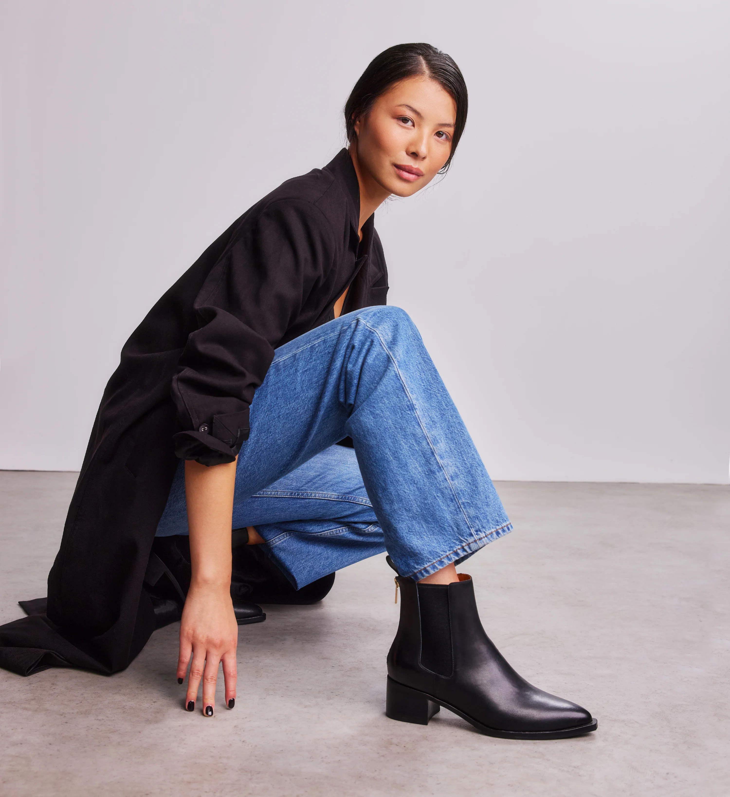 Dodo Black Leather Heeled Boots