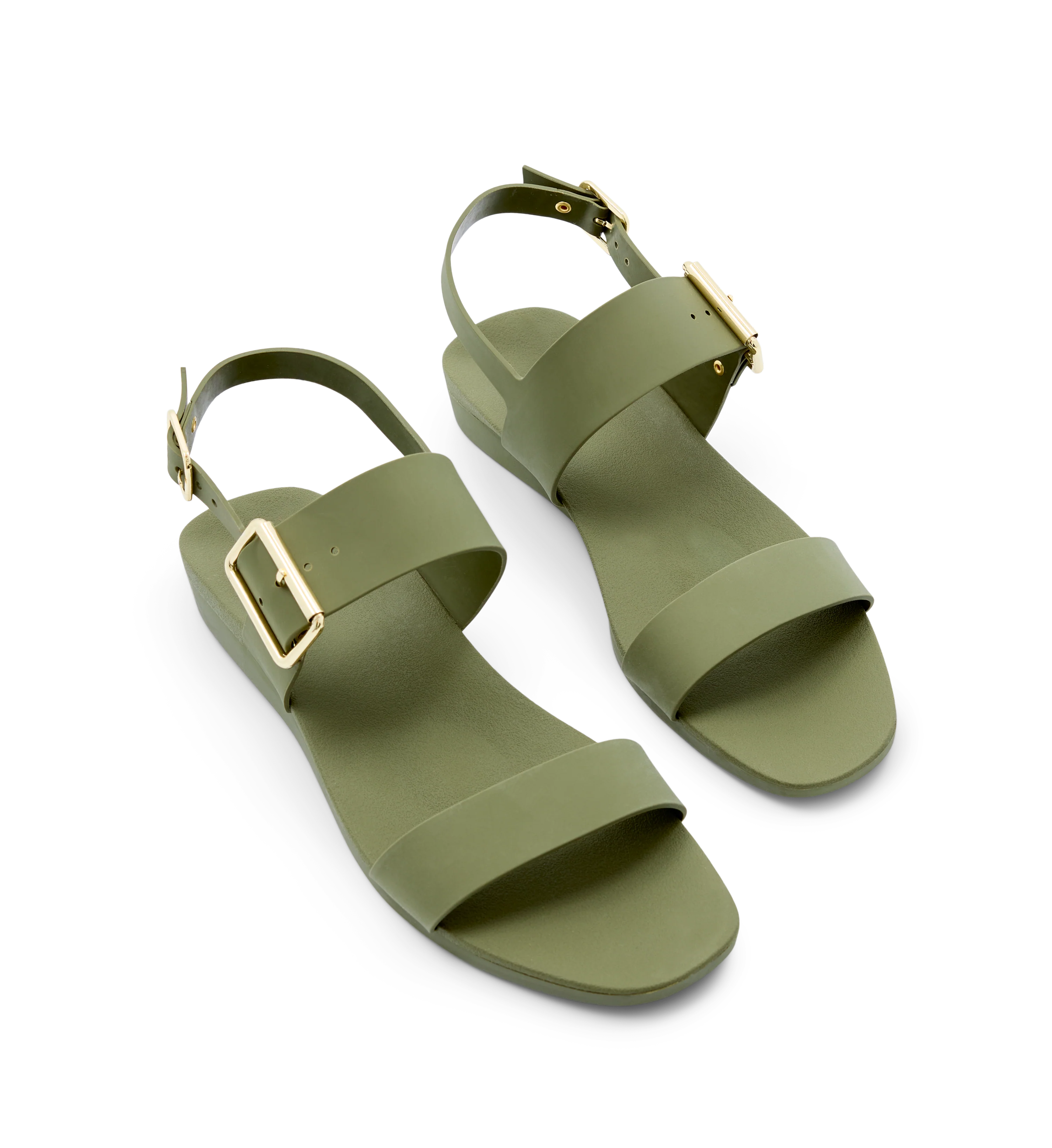 Sanderlings Olive Rubber Flat Sandals