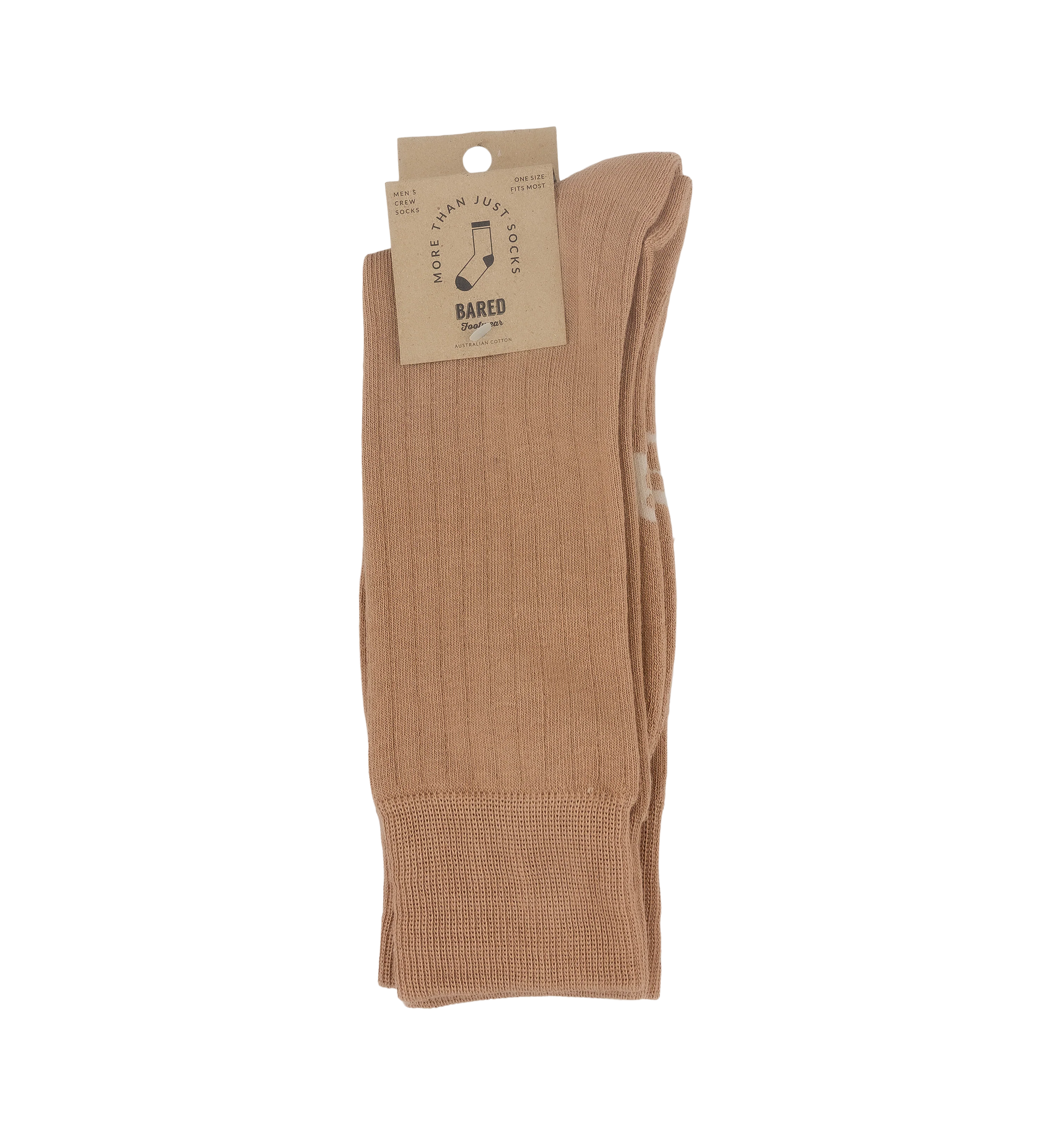 Mens Crew Socks 2pk Oatmeal Cotton Blend