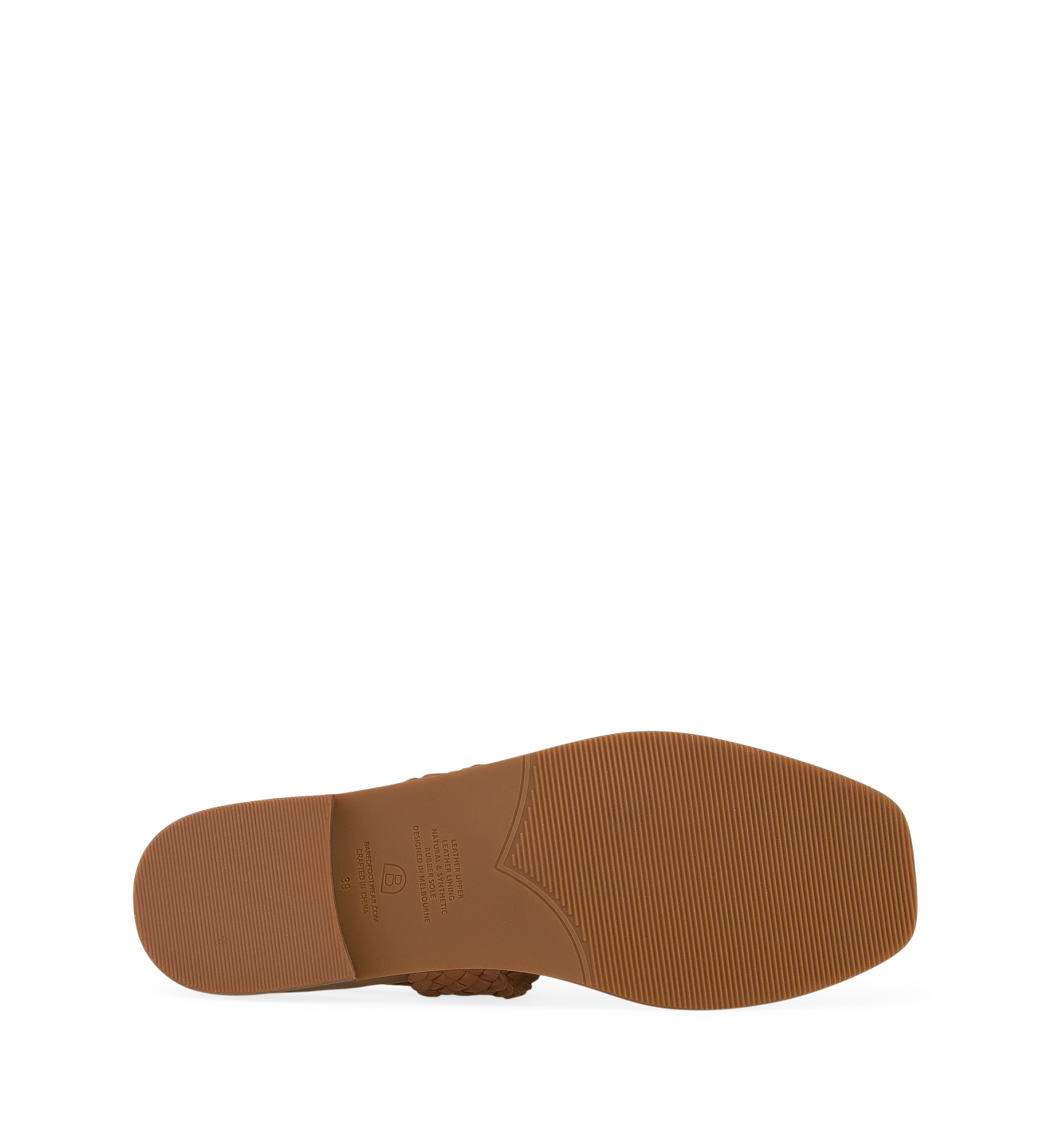 Bristlefront Tan Leather Flat Sandals