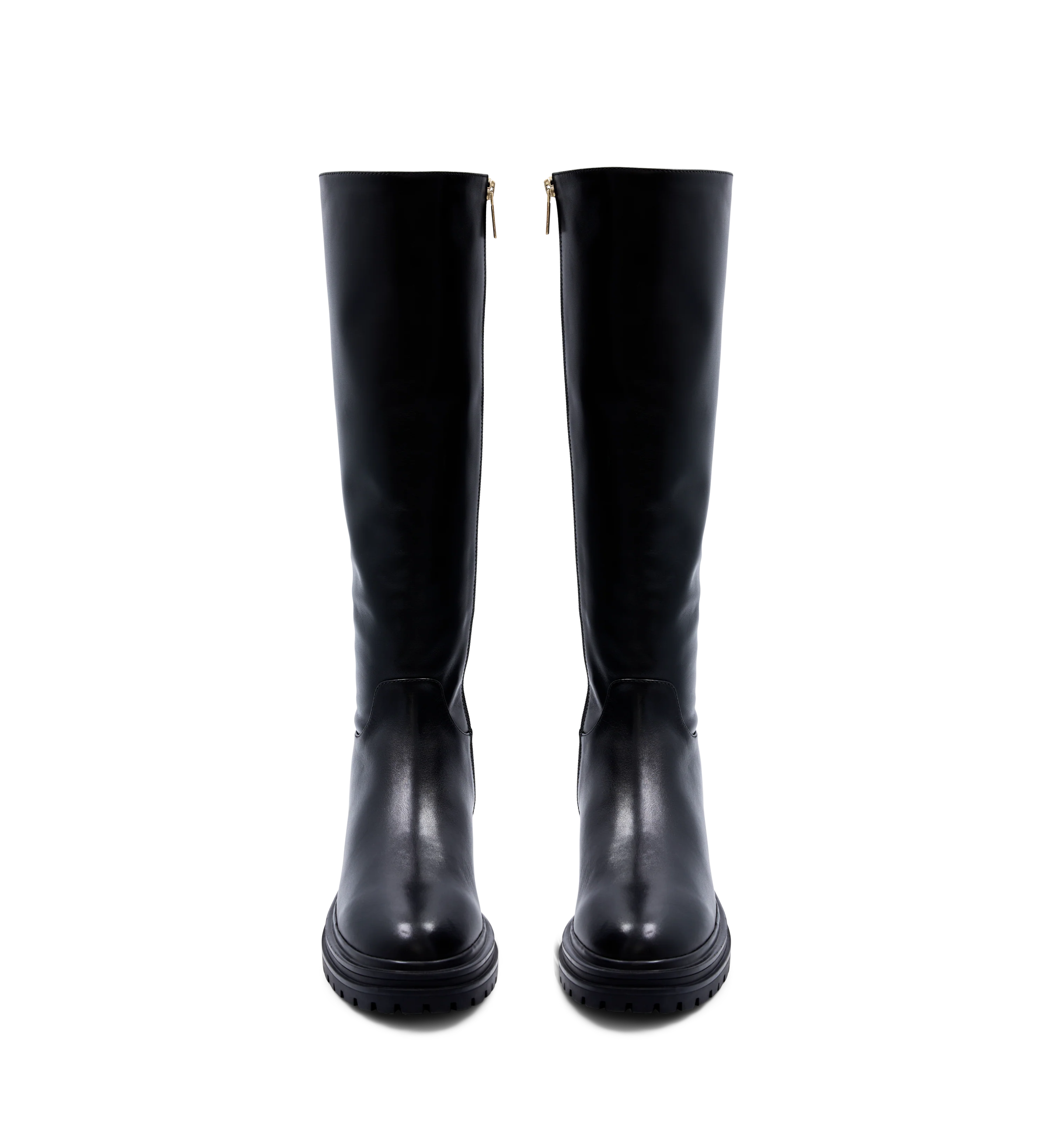 Hillstar Black Leather Knee High Boots