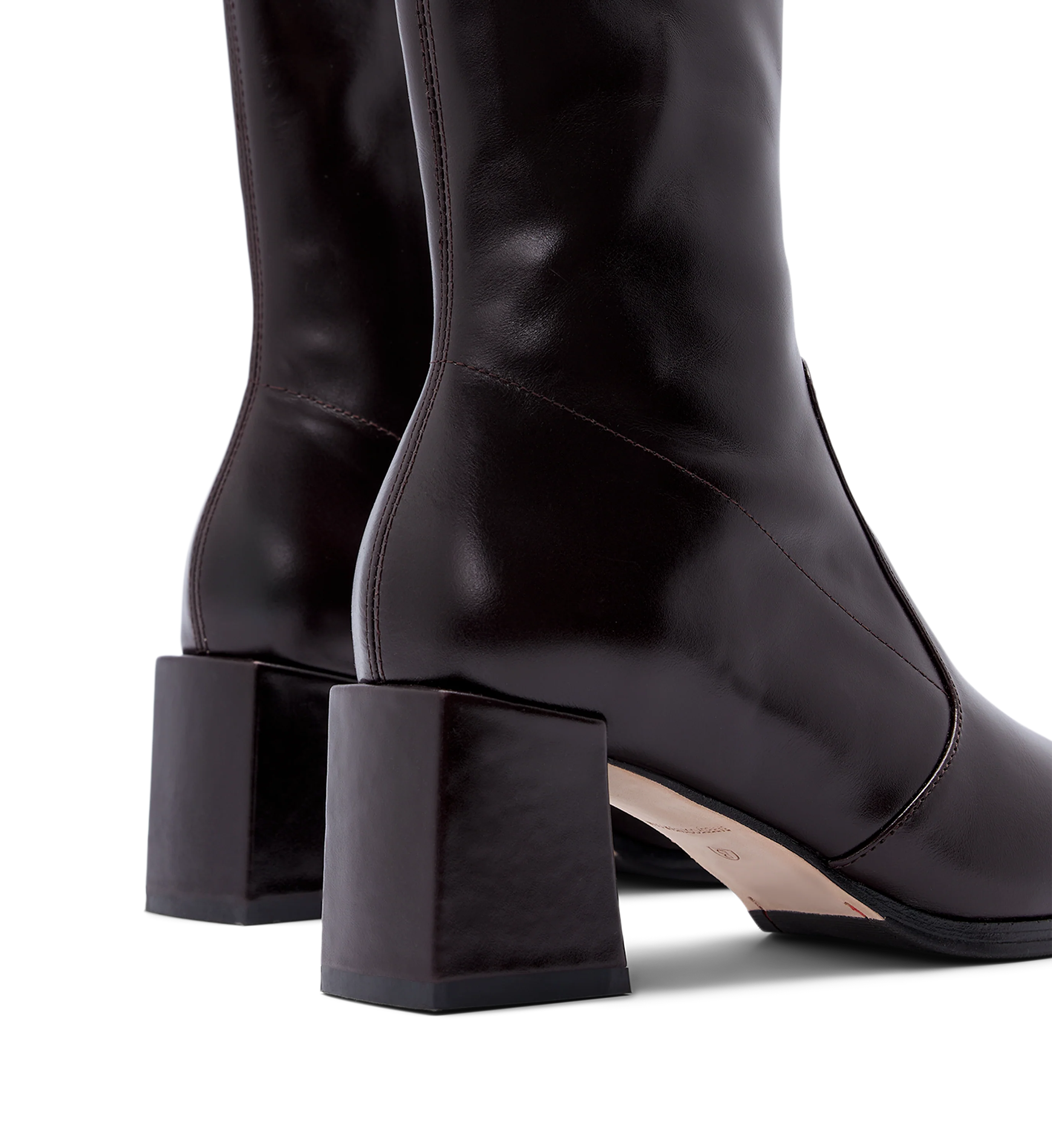 Nightingale Dark Oak Boxed Leather Heeled Boots